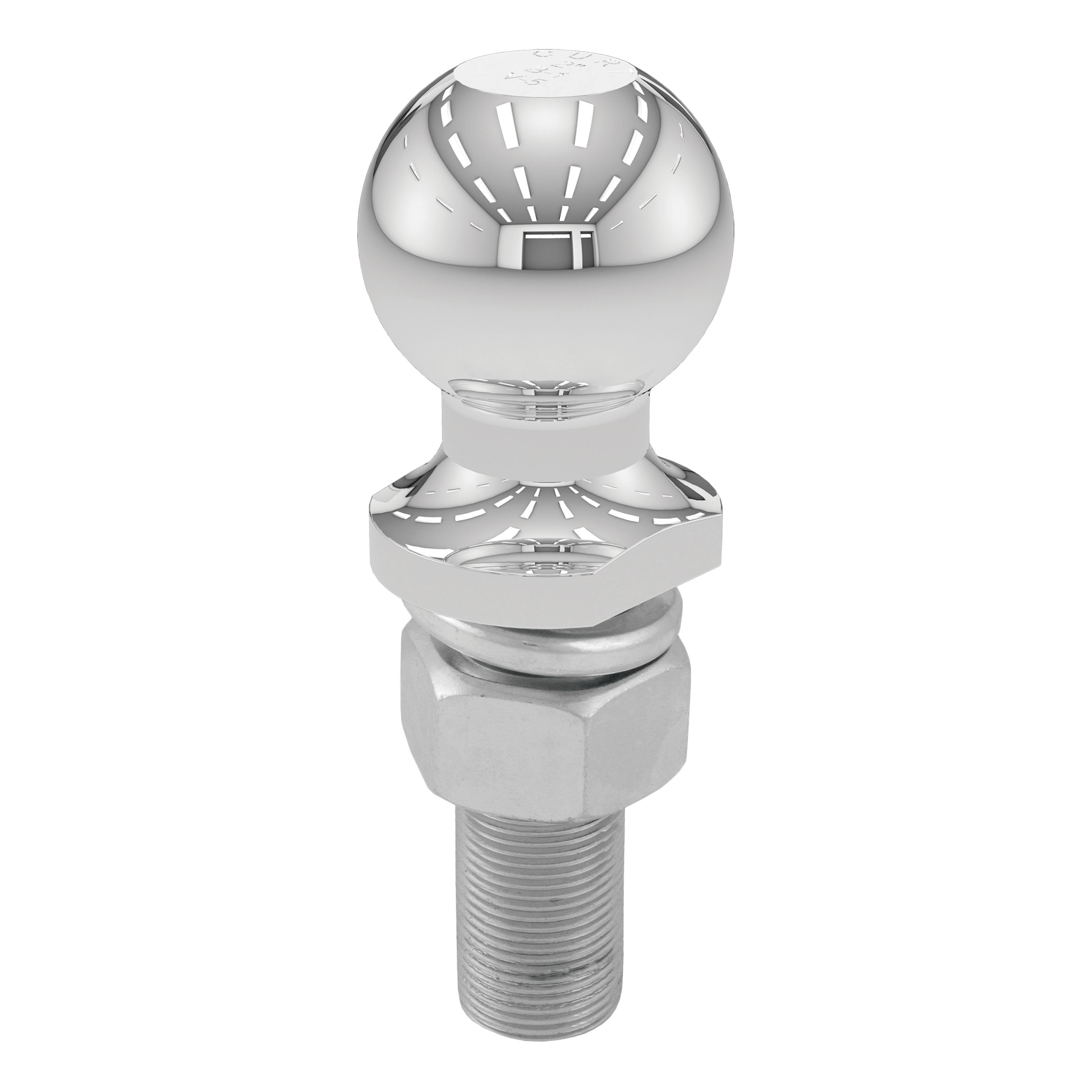 CURT Chrome Trailer Hitch Ball, 6,000 lbs, 2-Inch Diameter, 1 x 3-Inch Shank Model 40074