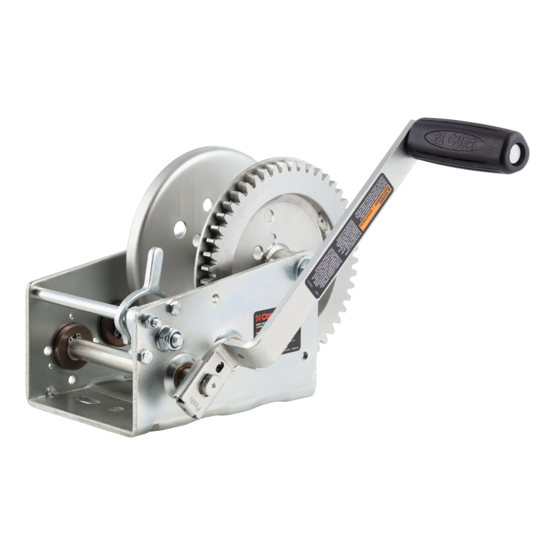 CURT Hand-Crank 2-Speed Winch, 3,200 lbs, 17.5:1 Low Gear Ratio, 9.6" Handle Model 29532