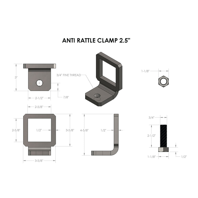BulletProof Hitches 2.5" Anti-Rattle Clamp Model 25ANTIRATTLE