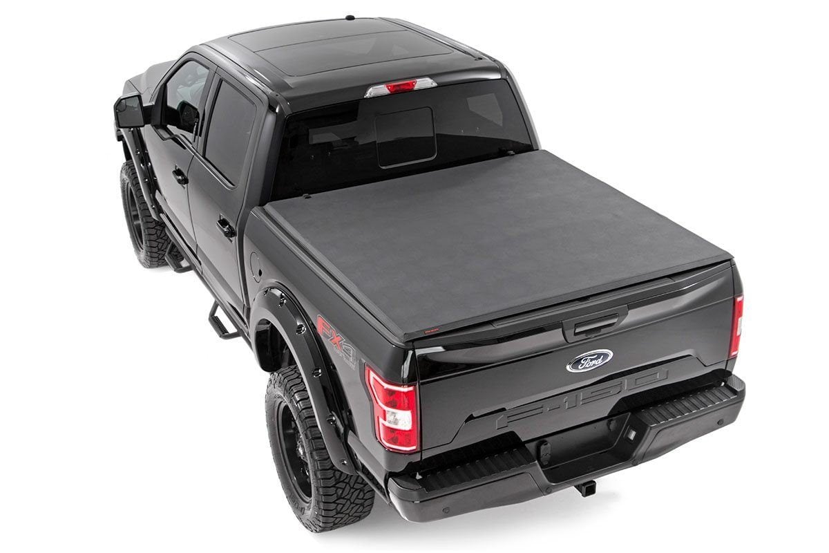 Soft Tri-Fold Bed Cover 6 Foot 7 Inch Bed Ford F-150 (15-20)/Raptor (17-20) Rough Country