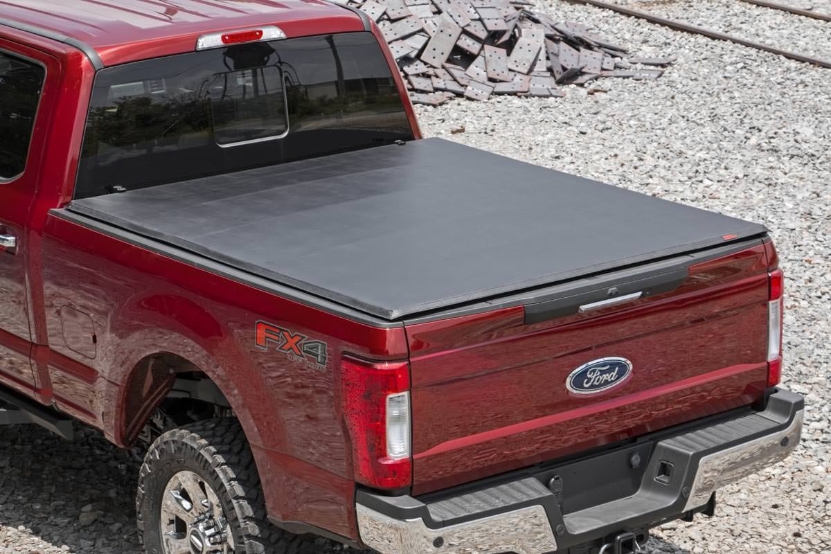 Soft Tri-Fold Bed Cover 6 Foot 10 Inch Bed Ford F-250/F-350 Super Duty (17-26) Rough Country
