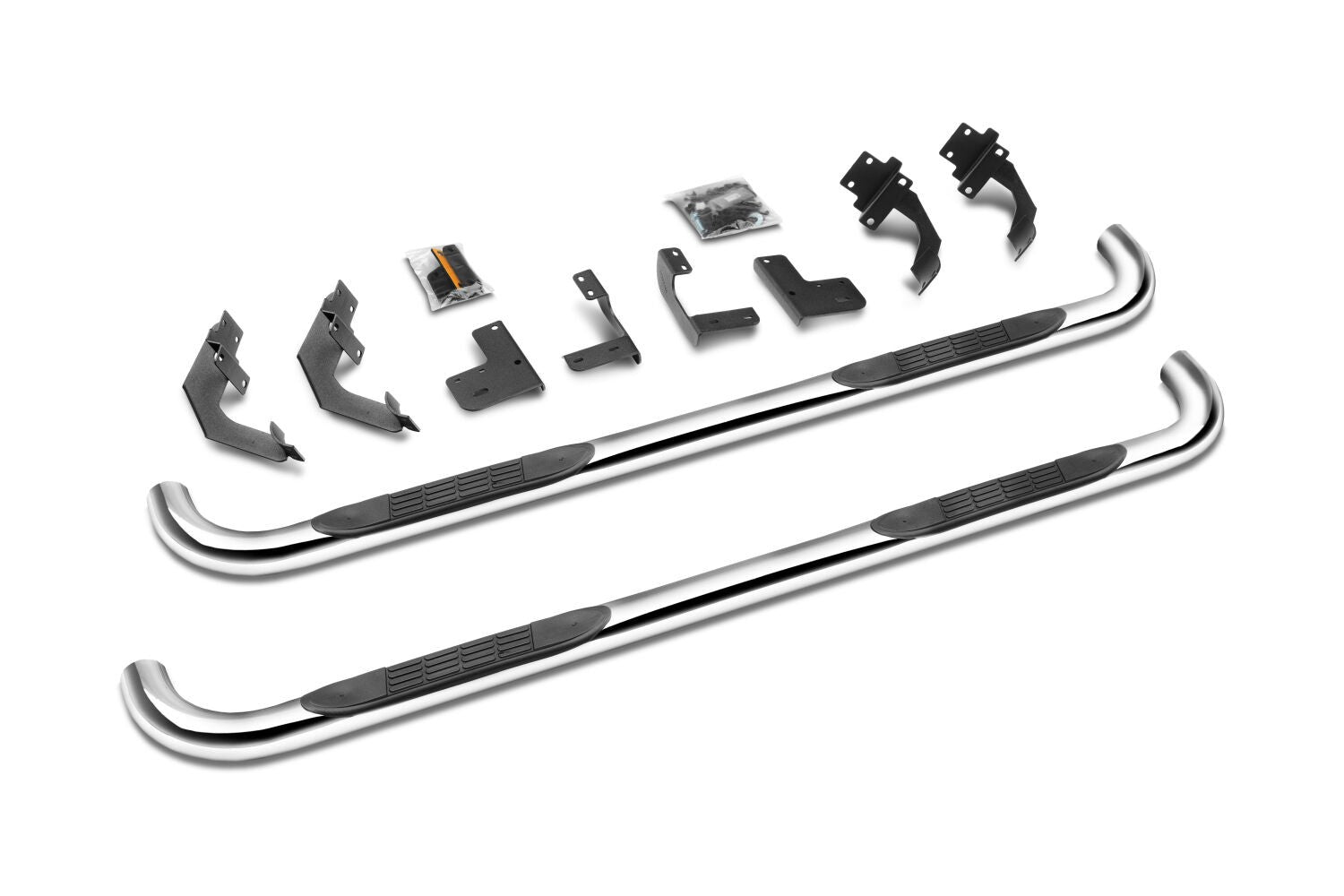 4000 Series SideSteps With Mounting Bracket Kit Polished SS 2015-2026 Ford F-150 2017-2025 Ford F-250/F-350 Go Rhino