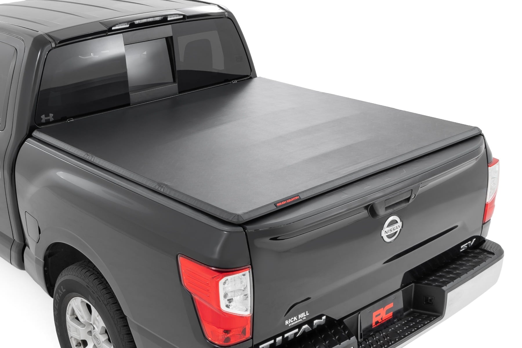 Soft Tri-Fold Bed Cover 5 Foot 7 Inch Bed Nissan Titan 2WD/4WD (2017-2024) Rough Country