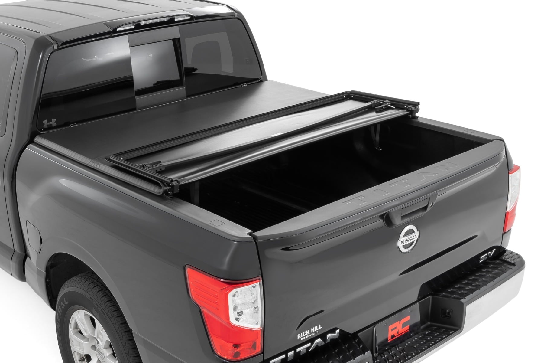 Soft Tri-Fold Bed Cover 5 Foot 7 Inch Bed Nissan Titan 2WD/4WD (2017-2024) Rough Country