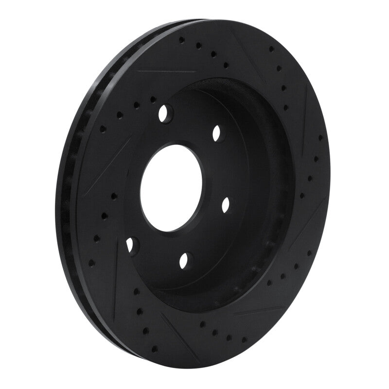 R1 99-08 Cadillac Escalade ESV Front Left Drilled & Slotted Black Brake Rotor