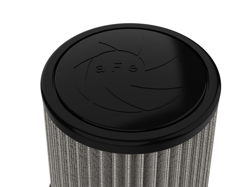 aFe Momentum Intake replacement air filter with a black top and textured filter material, designed for optimal airflow and performance.