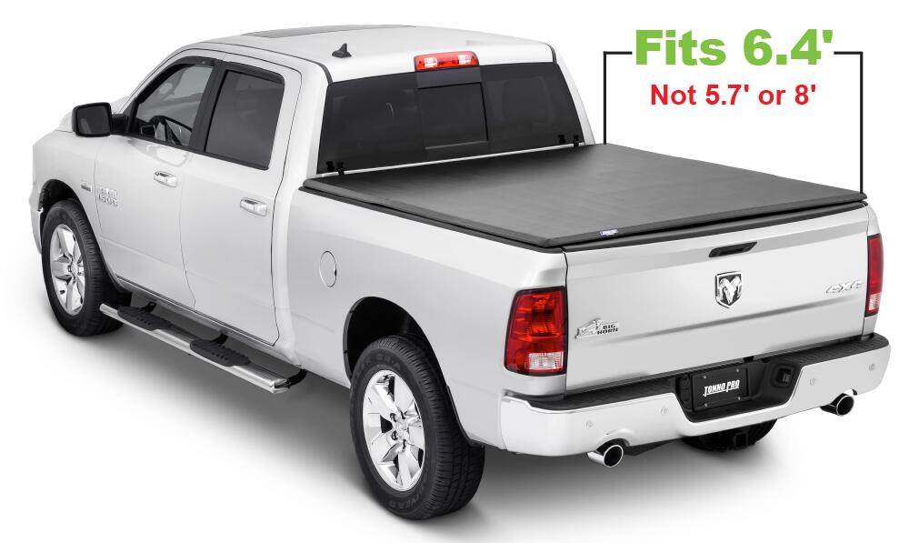 Soft Folding Tonneau Cover 03-18 Dodge Ram 1500 03-24 Ram 2500/3500 Incl 19-24 Classic W/O Rambox 6 Foot 4 Inch Tonno Pro