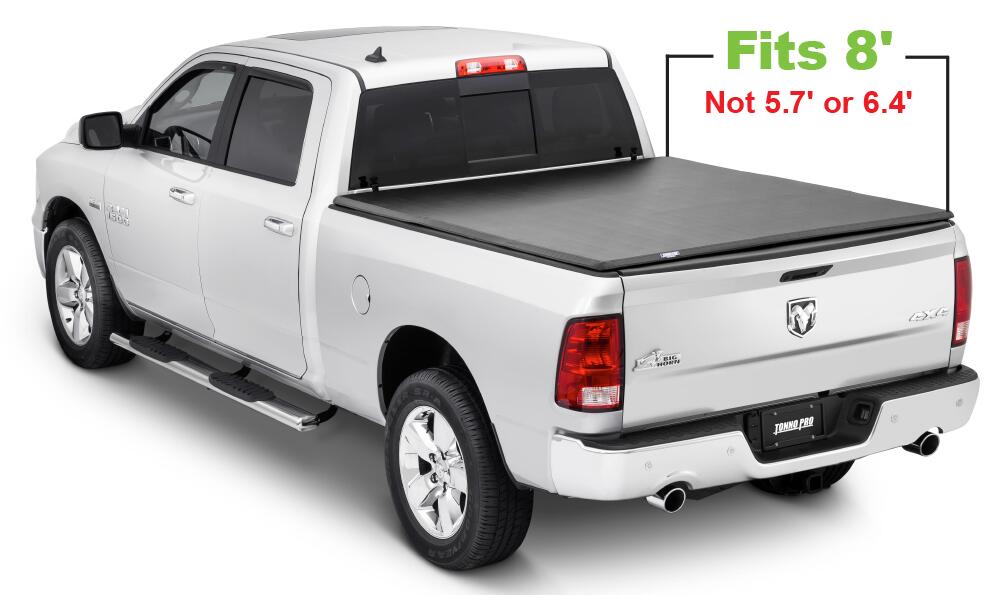 Soft Folding Tonneau Cover 09-18 Dodge Ram 1500 03-24 Ram 2500/3500 Incl 19-23 Classic W/O Rambox 8 Foot 2 Inch Tonno Pro