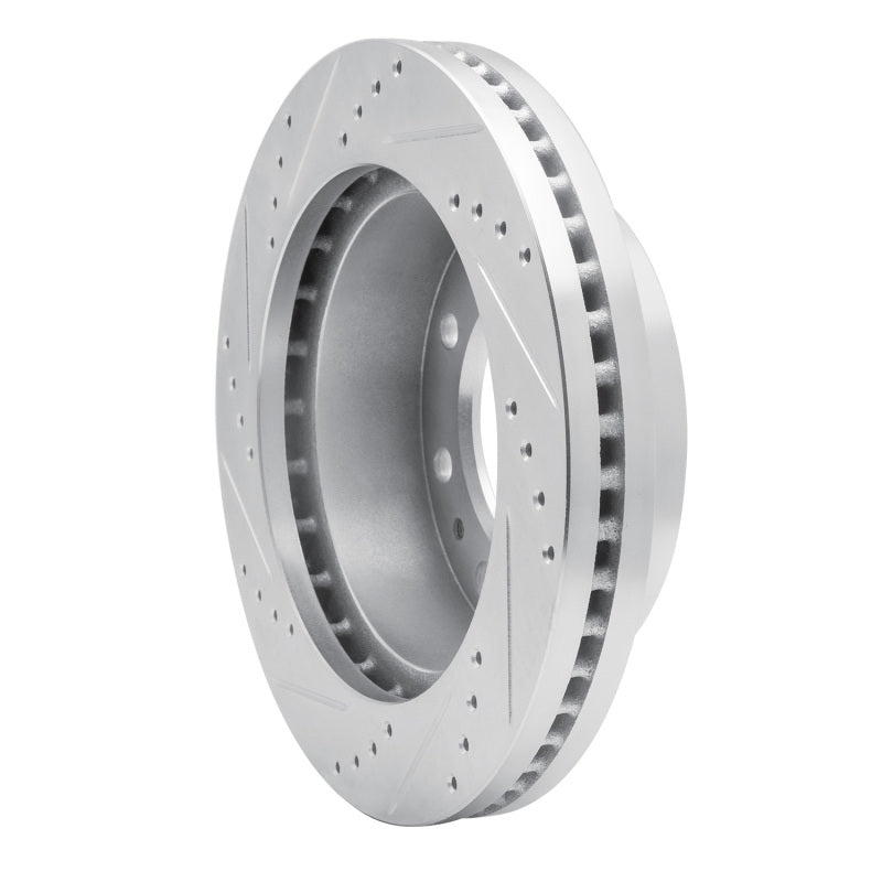 R1 01-25 Chevrolet Silverado 3500 Front Right Drilled & Slotted Silver Brake Rotor