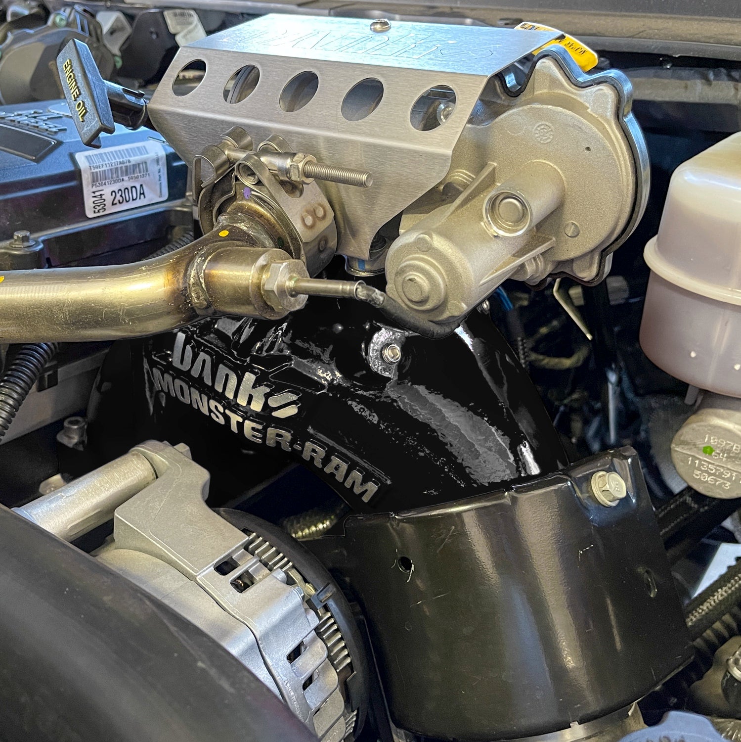 Monster-Ram Intake System for 07.5-12 Dodge Ram 2500/3500 6.7L Cummins Black Powdercoat Banks Power