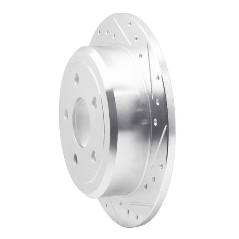 R1 2007-2018 Jeep Wrangler Rear Right Drilled & Slotted Silver Brake Rotor