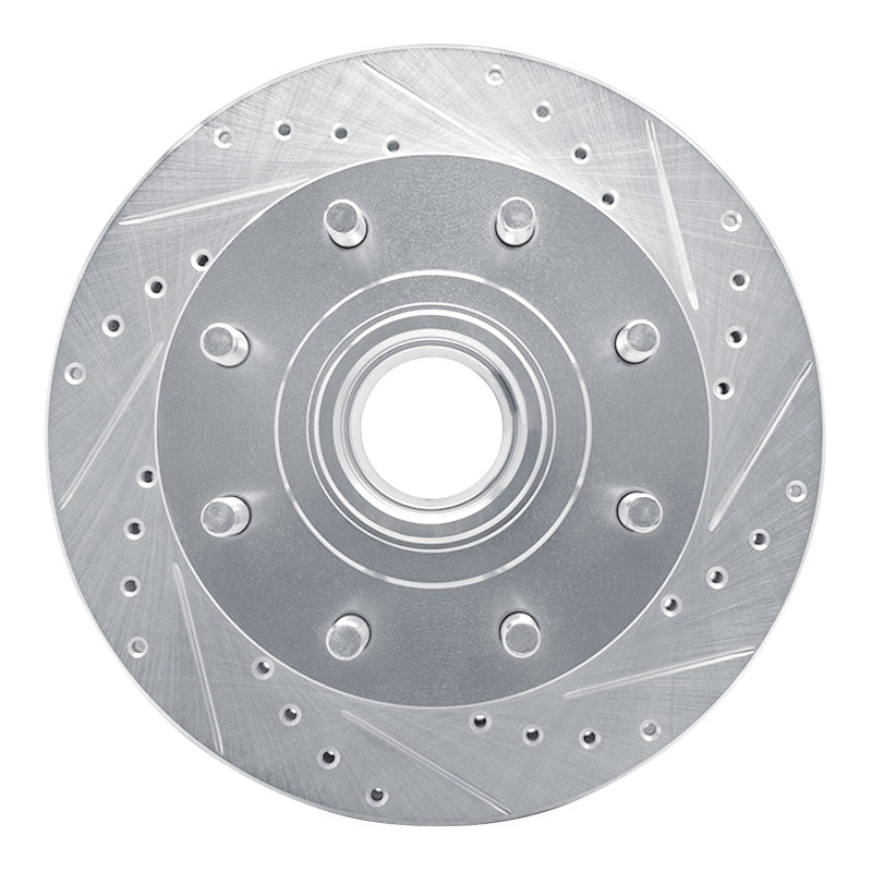 R1 92-02 Chevrolet C1500 Suburban Front Right Drilled & Slotted Silver Brake Rotor