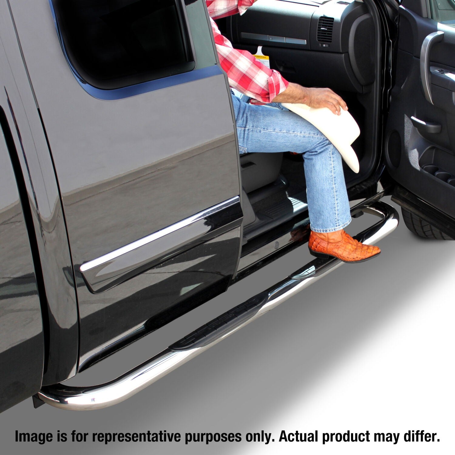 4000 Series SideSteps With Mountins Bracket Kit Polished Stainless Steel 2019-2026 Ram 1500 Go Rhino