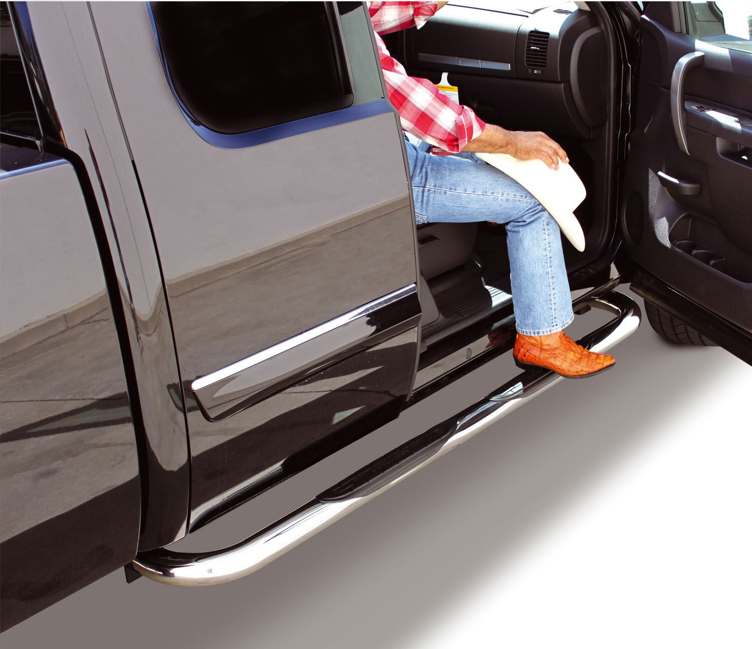 4000 Series SideSteps With Mountins Bracket Kit Polished Stainless Steel 2019-2026 Ram 1500 Go Rhino