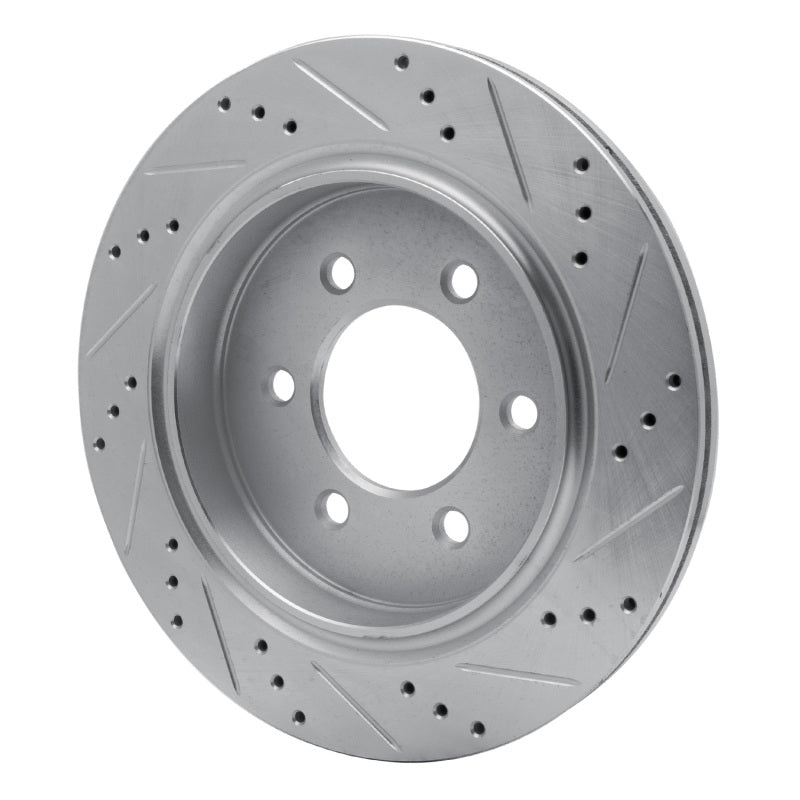 R1 15-17 Ford F-150 4WD Rear Left Drilled & Slotted Silver Brake Rotor