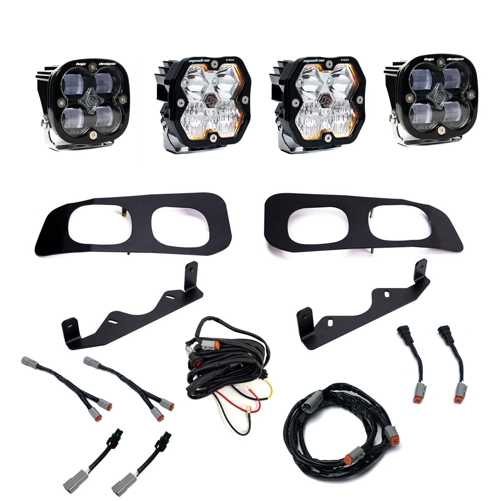 Squadron 2.0 Pro/Squadron Sae Dual Fog Pocket Light Kit Ford 2023-26 F-250/350 Super Duty Clear Baja Designs