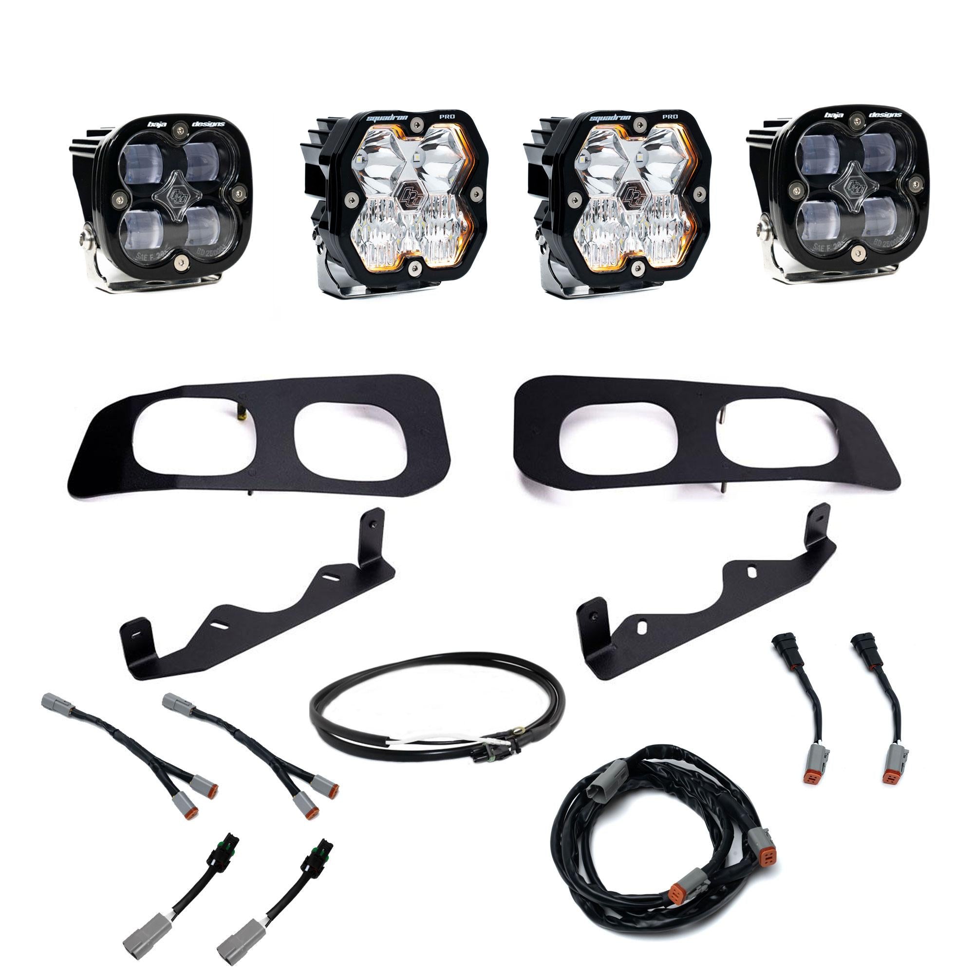 Squadron 2.0 Pro/Squadron Sae Dual Fog Pocket Light Kit Ford 2023-26 F-250/350 Super Duty Clear Baja Designs