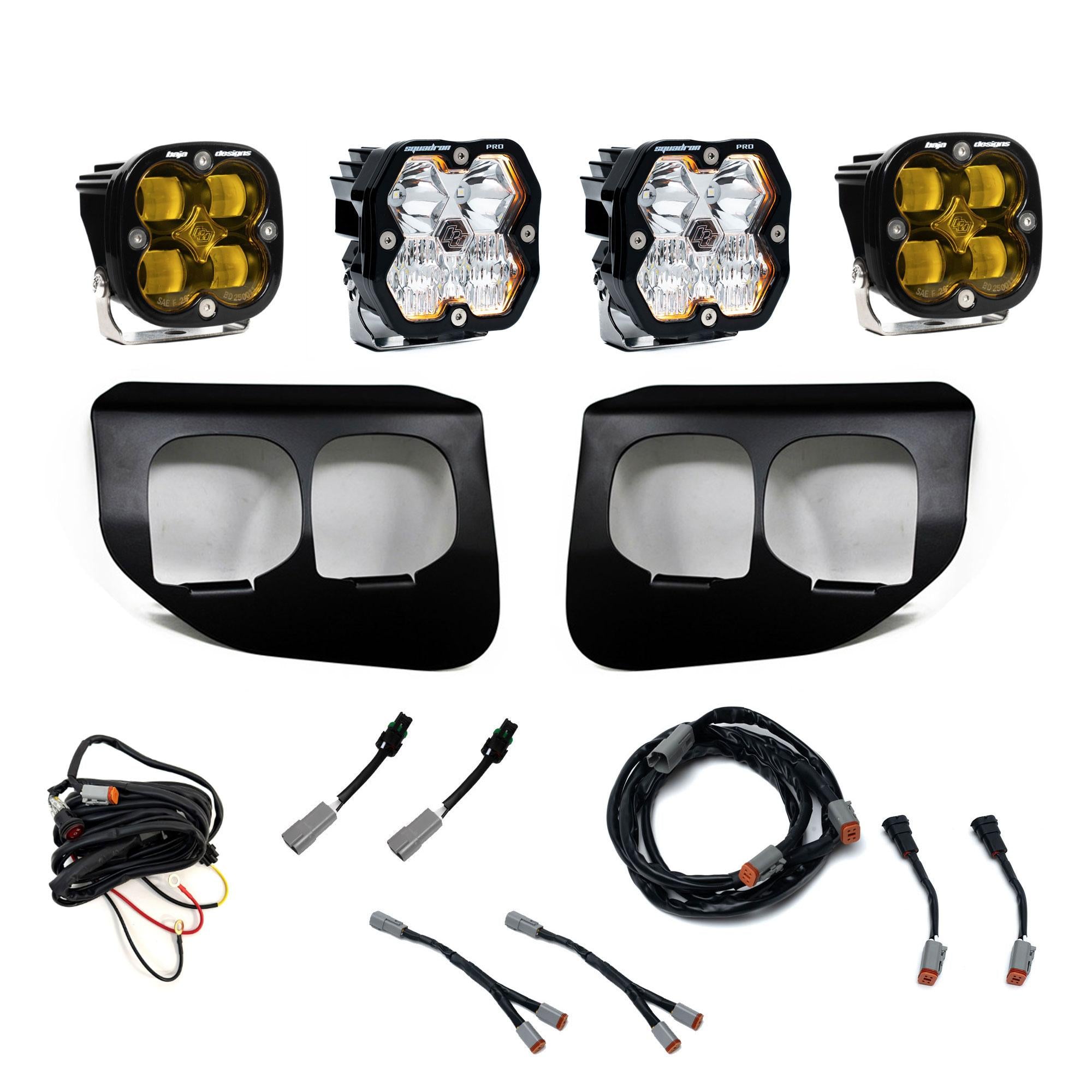 Squadron 2.0 Pro/Squadron Sae Dual Fog Pocket Light Kit Ford 2020-22 F-250/350 Super Duty Baja Amber Baja Designs