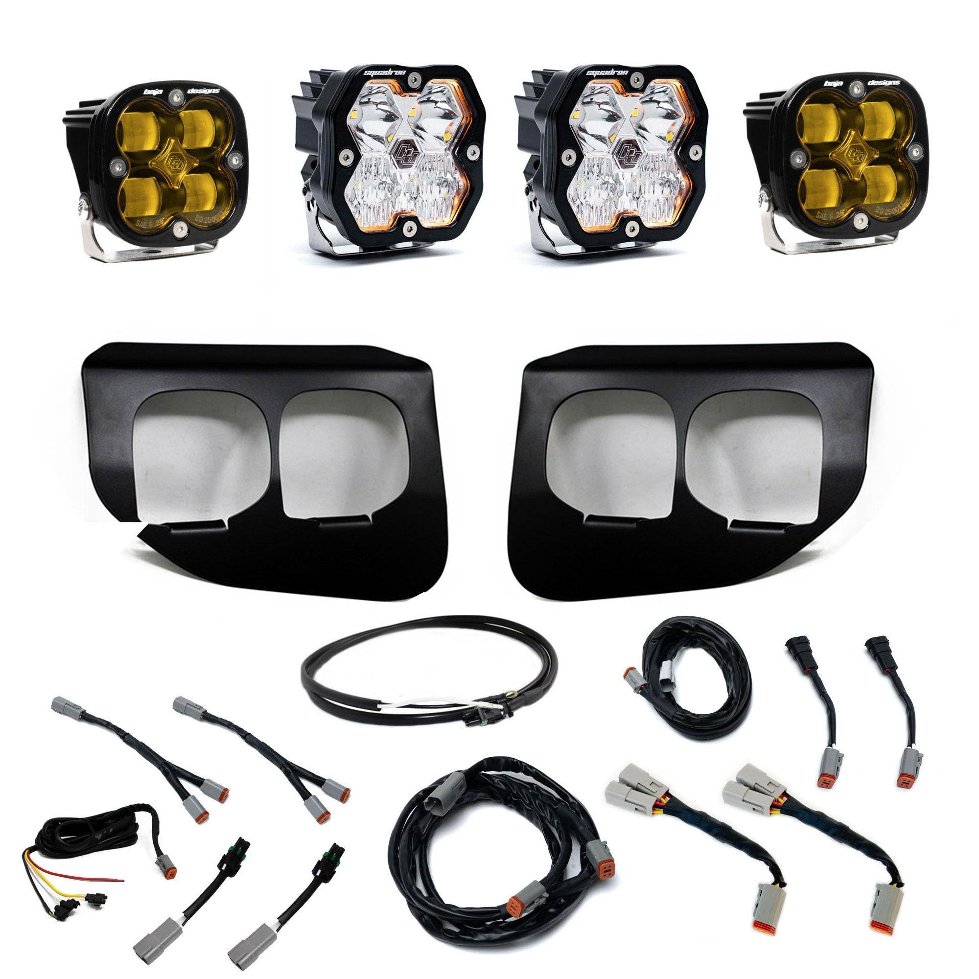 Squadron 2.0 Sport/Squadron Sae Dual Fog Pocket Light Kit Ford 2020-22 F-250/350 Super Duty Baja Amber Baja Designs