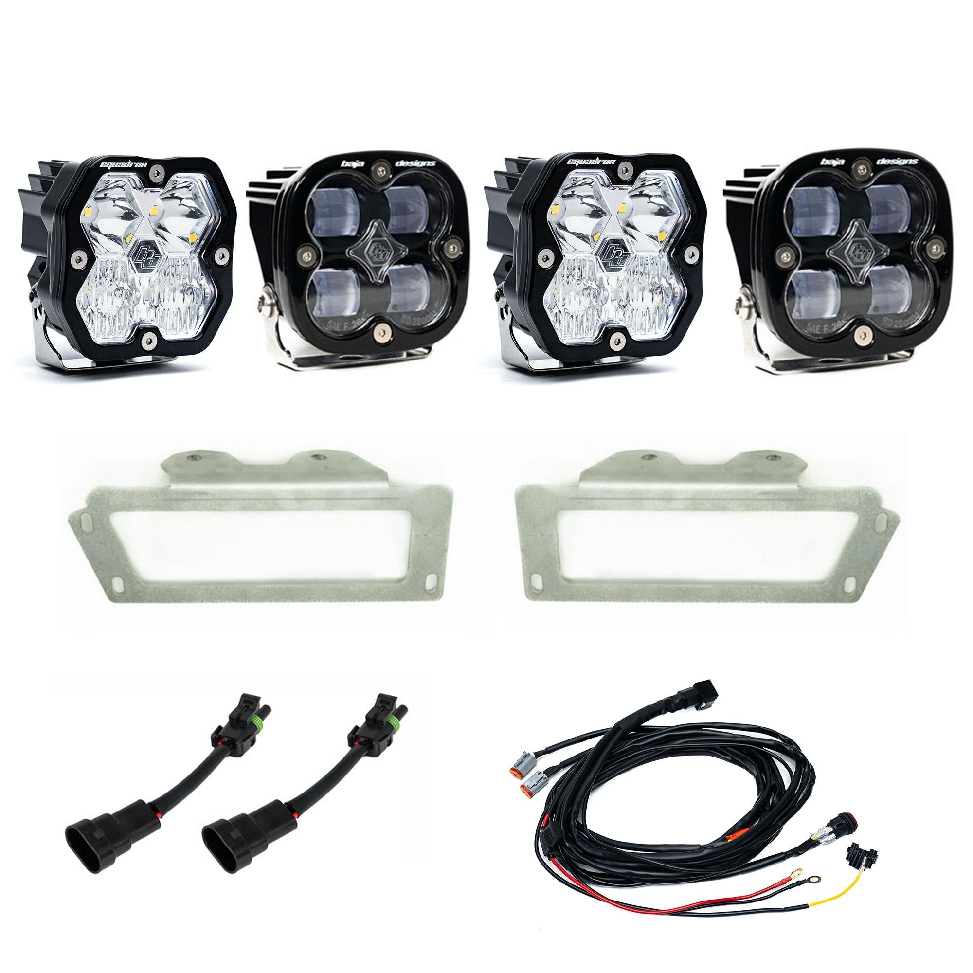 Squadron 2.0 Sport/Squadron Sae Dual Fog Pocket Light Kit Ram 2009-12 1500 2010-18 2500/3500 Baja Designs
