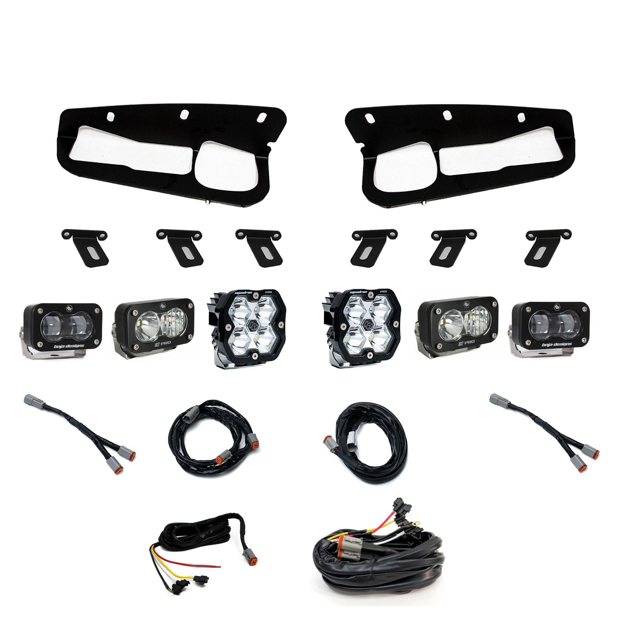 Squadron 2.0 Pro/S2 Pro/S2 Sae Pro Fog Pocket Light Kit Ford 2021-27 Bronco 2022-24 Bronco Raptor w/ Steel Bumper Clear Baja Designs