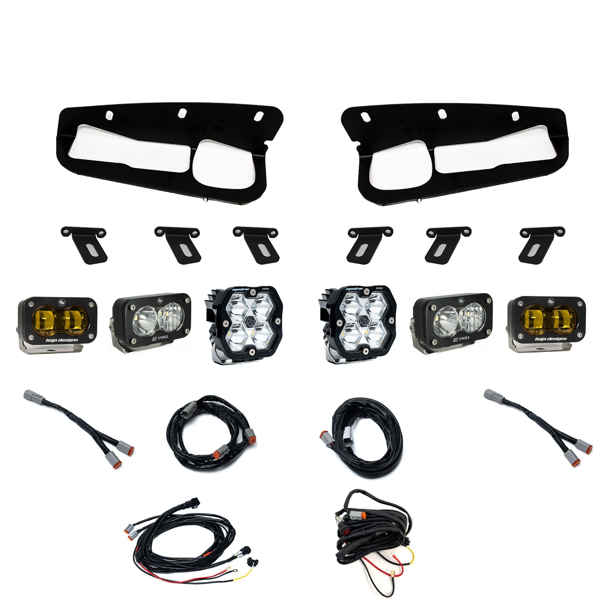Squadron 2.0 Pro/S2 Pro/S2 Sae Pro Fog Pocket Light Kit Ford 2021-27 Bronco 2022-24 Bronco Raptor w/ Steel Bumper Baja Amber Baja Designs