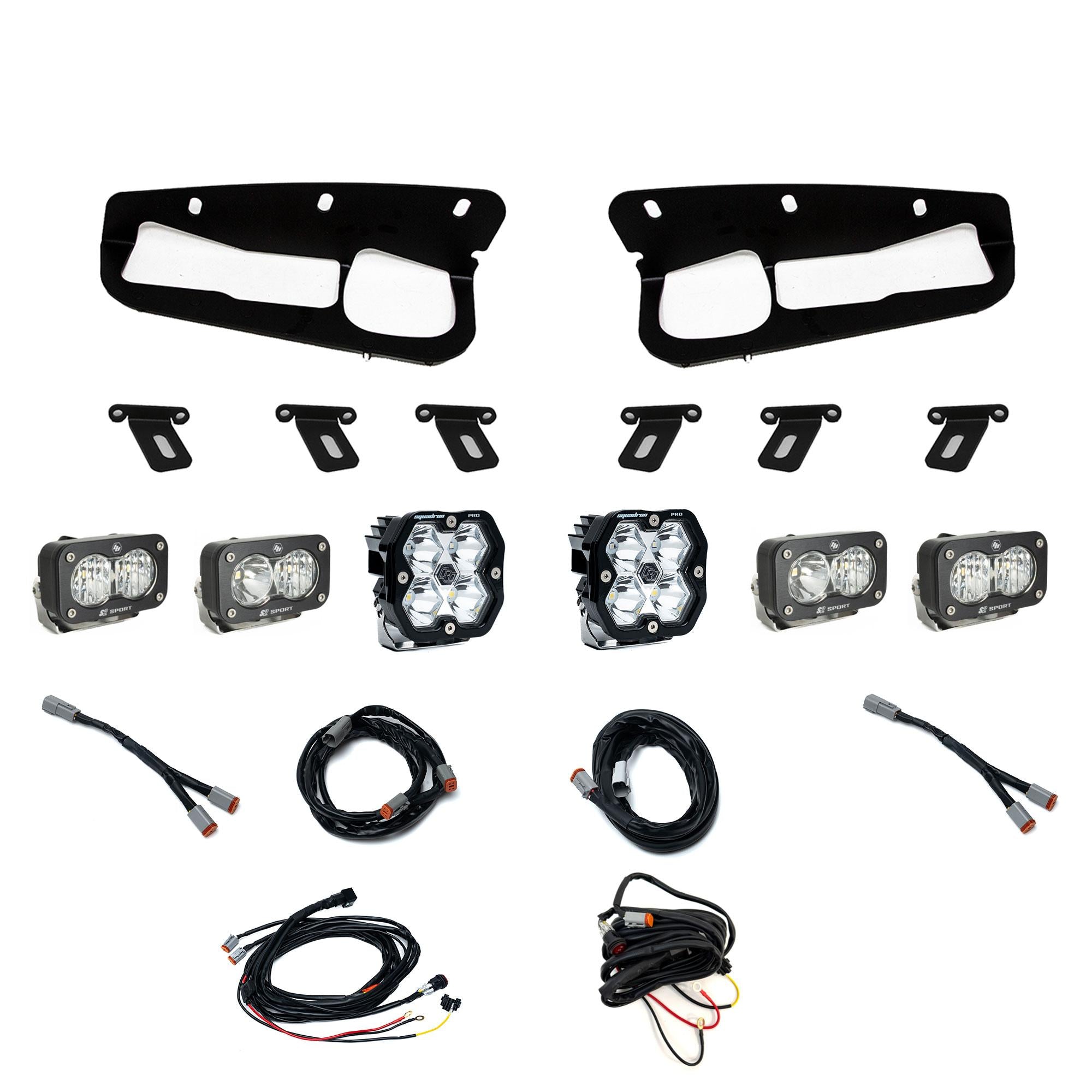 Squadron 2.0 Pro/Dual S2 Sport Fog Pocket Light Kit Ford 2021-27 Bronco 2022-24 Bronco Raptor w/ Steel Bumper Baja Designs