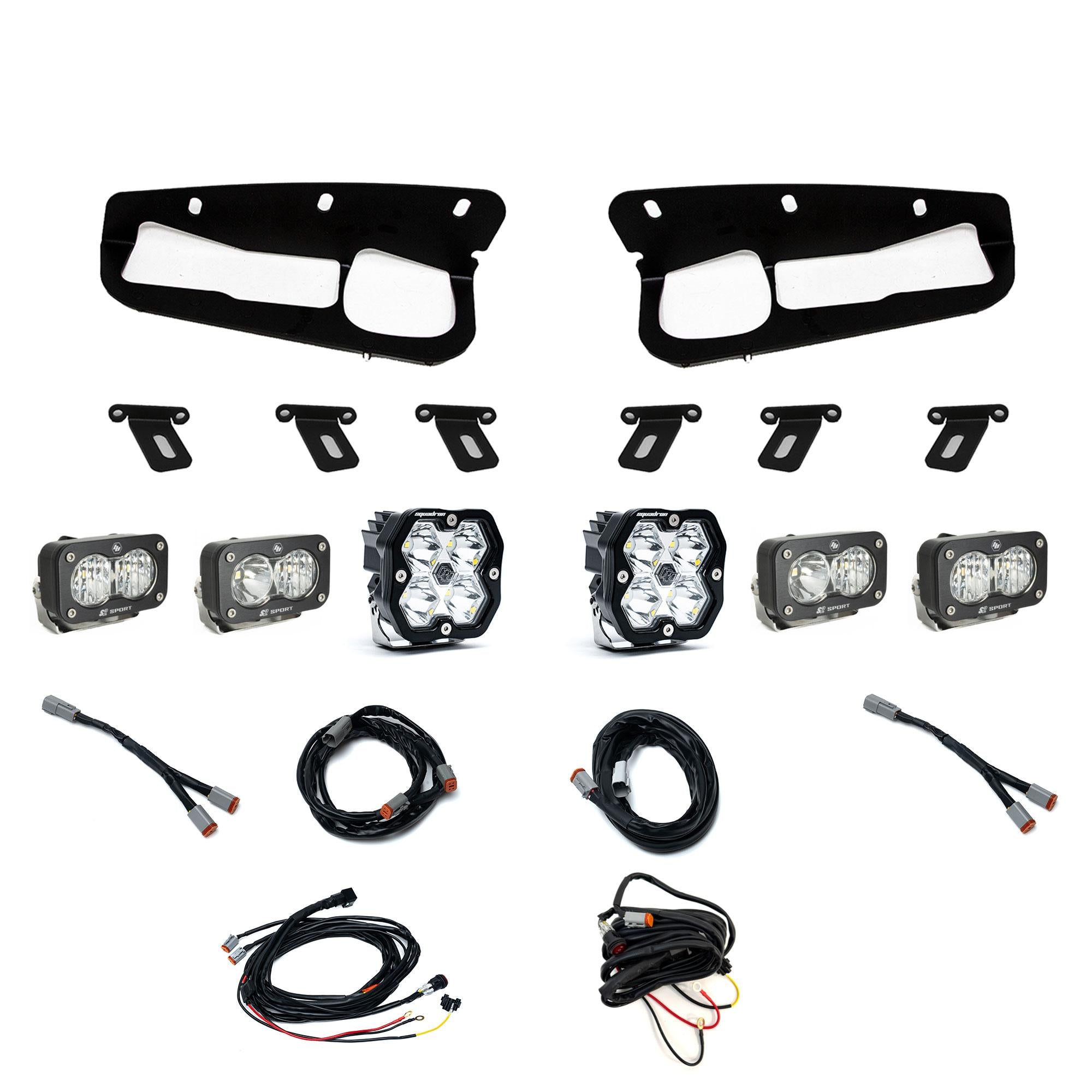 Squadron 2.0 Sport/Dual S2 Sport Sportmen Fog Pocket Light Kit Ford 2021-27 Bronco 2022-24 Bronco Raptor w/ Steel Bumper Baja Designs