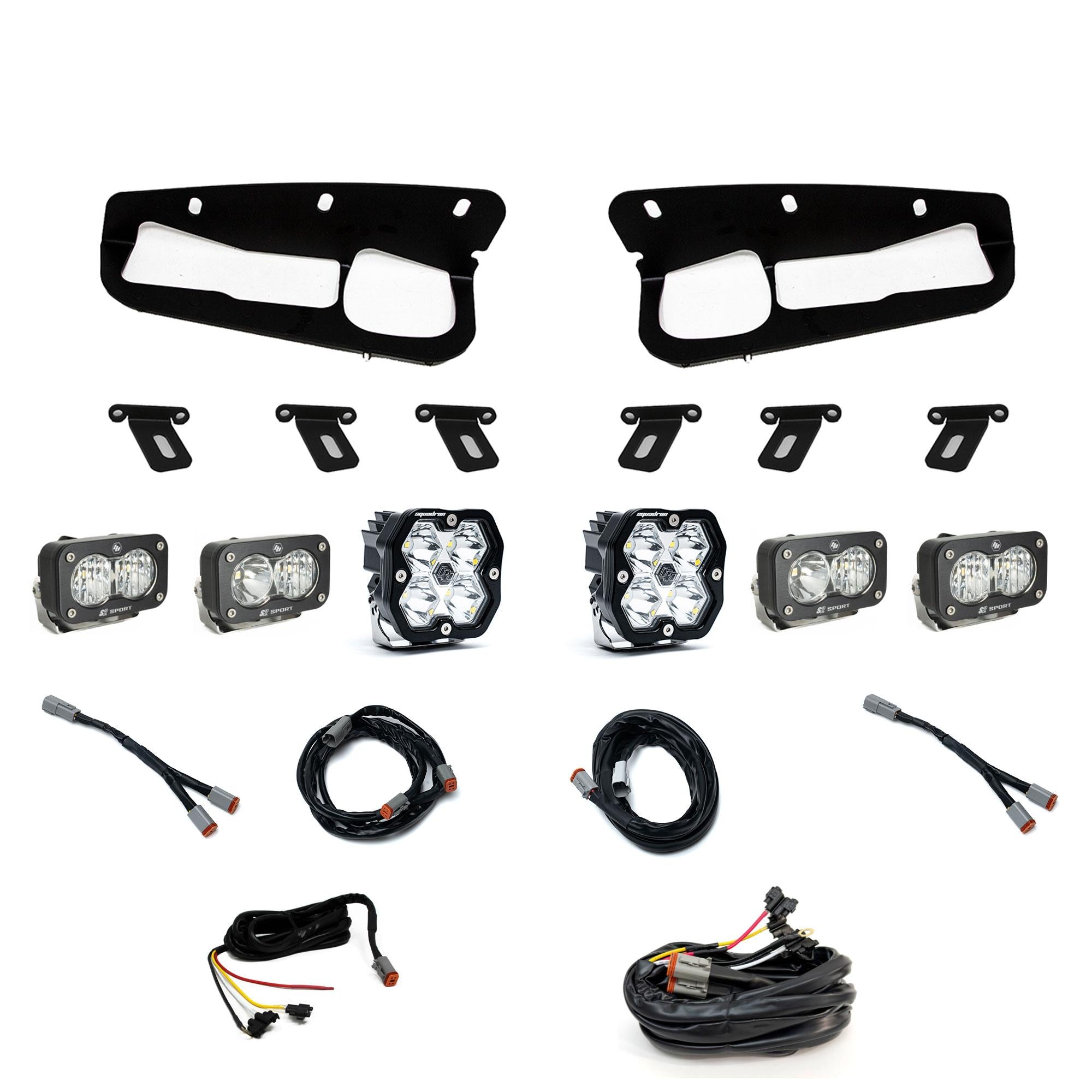 Squadron 2.0 Sport/Dual S2 Sport Sportmen Fog Pocket Light Kit Ford 2021-27 Bronco 2022-24 Bronco Raptor w/ Steel Bumper Baja Designs