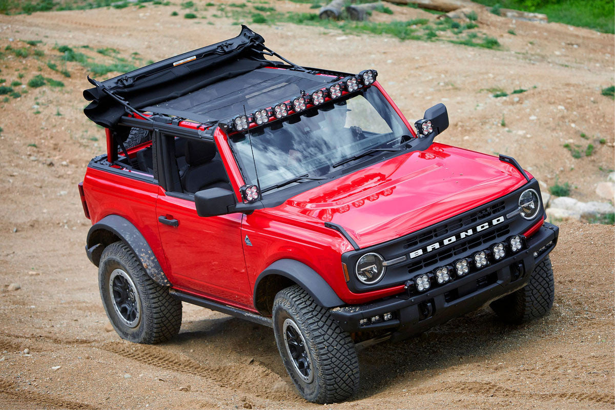 8XL Pro Linkable LED Light Bar Roof Mount Kit for Ford Bronco 2021-2026 Bronco Raptor 2022-2026 (Light Pattern Multi-Pattern Clear Upfitter Wiring) Baja Designs