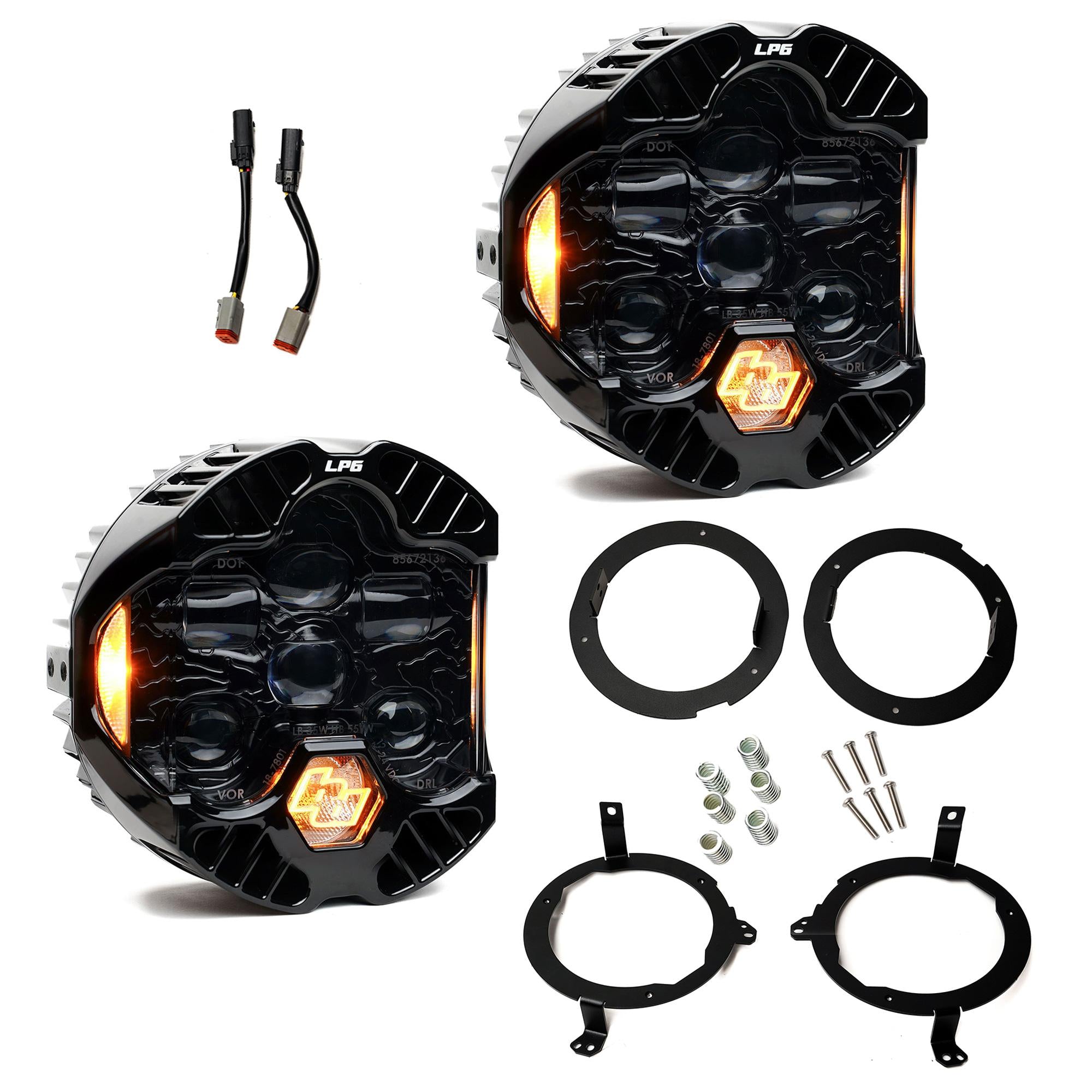 DOT LP6 LED Headlight Kit Jeep 2018-2025 Wrangler JL 2020-2025 Gladiator JT w/LED Headlights Baja Designs