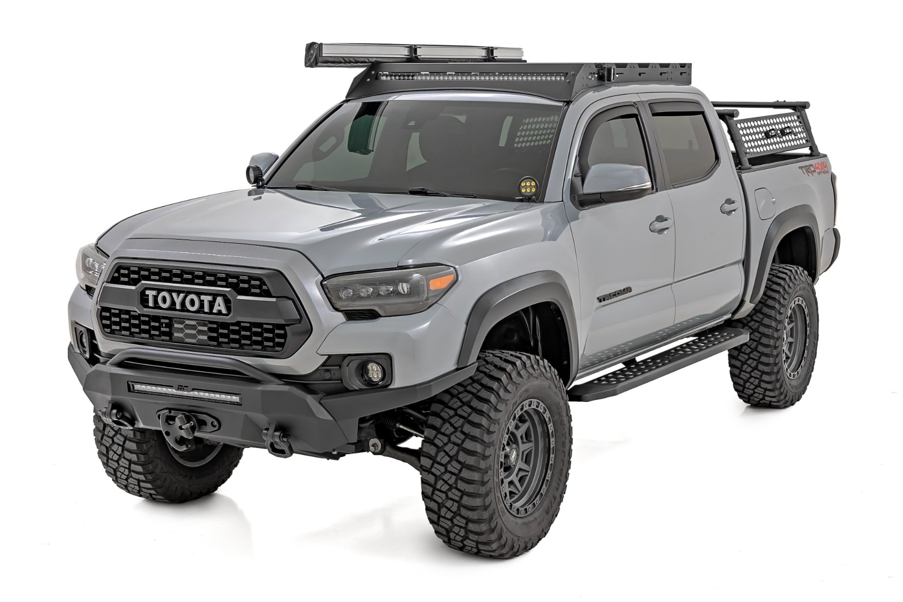 RPT2 Running Board Double Cab Black Toyota Tacoma 2WD/4WD (2016-2023) Rough Country
