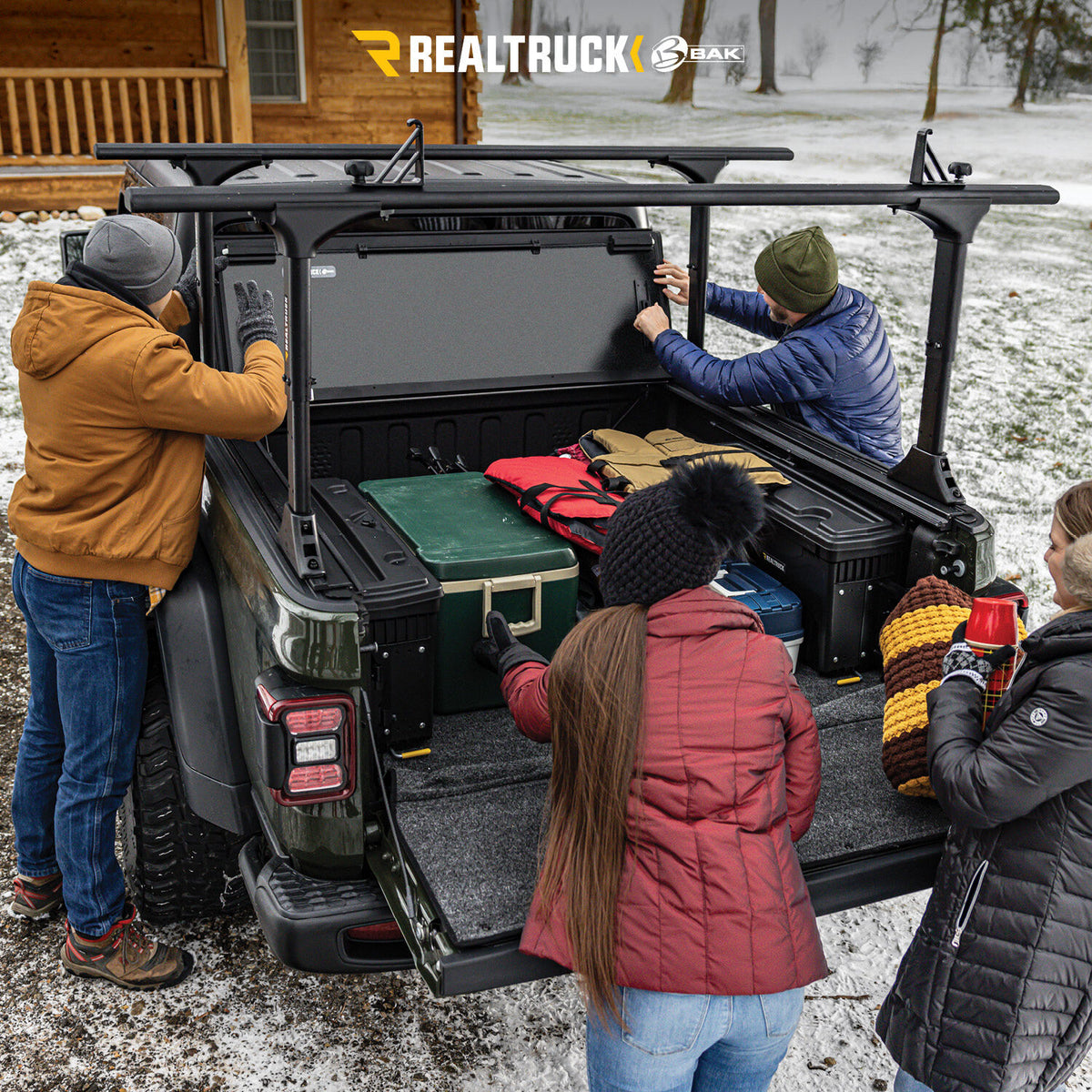 BAKFlip MX4 TS Hard Folding Truck Bed Cover 2022-2025 Toyota Tundra without Deck Rail System without Trail Special Edition Storage Boxes BAK