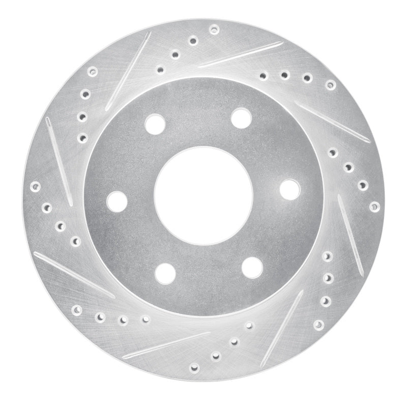 R1 99-08 Cadillac Escalade ESV Front Left Drilled & Slotted Silver Brake Rotor