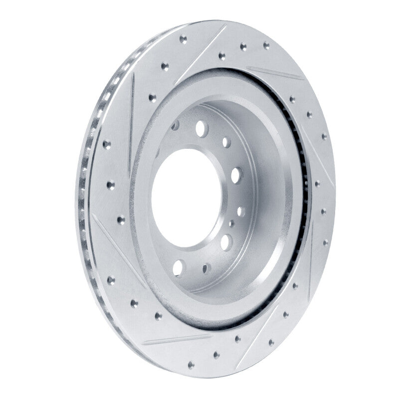 R1 2022-2025 Lexus GX550 Rear Right Drilled & Slotted Silver Brake Rotor