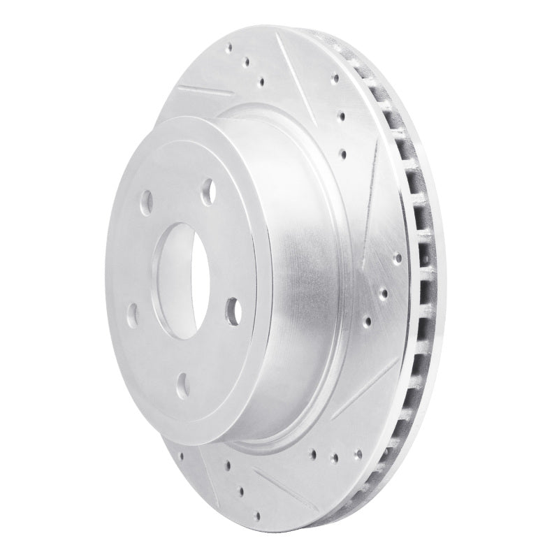 R1 04-06 Dodge Ram 1500 Pickup Rear Right Drilled & Slotted Silver Brake Rotor