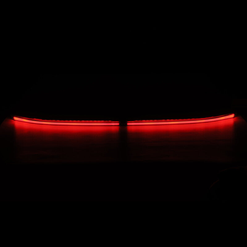 AlphaRex 22-24 Toyota GR86 LUXX LED trunk center light in smoked finish, featuring a sleek red illumination design.
