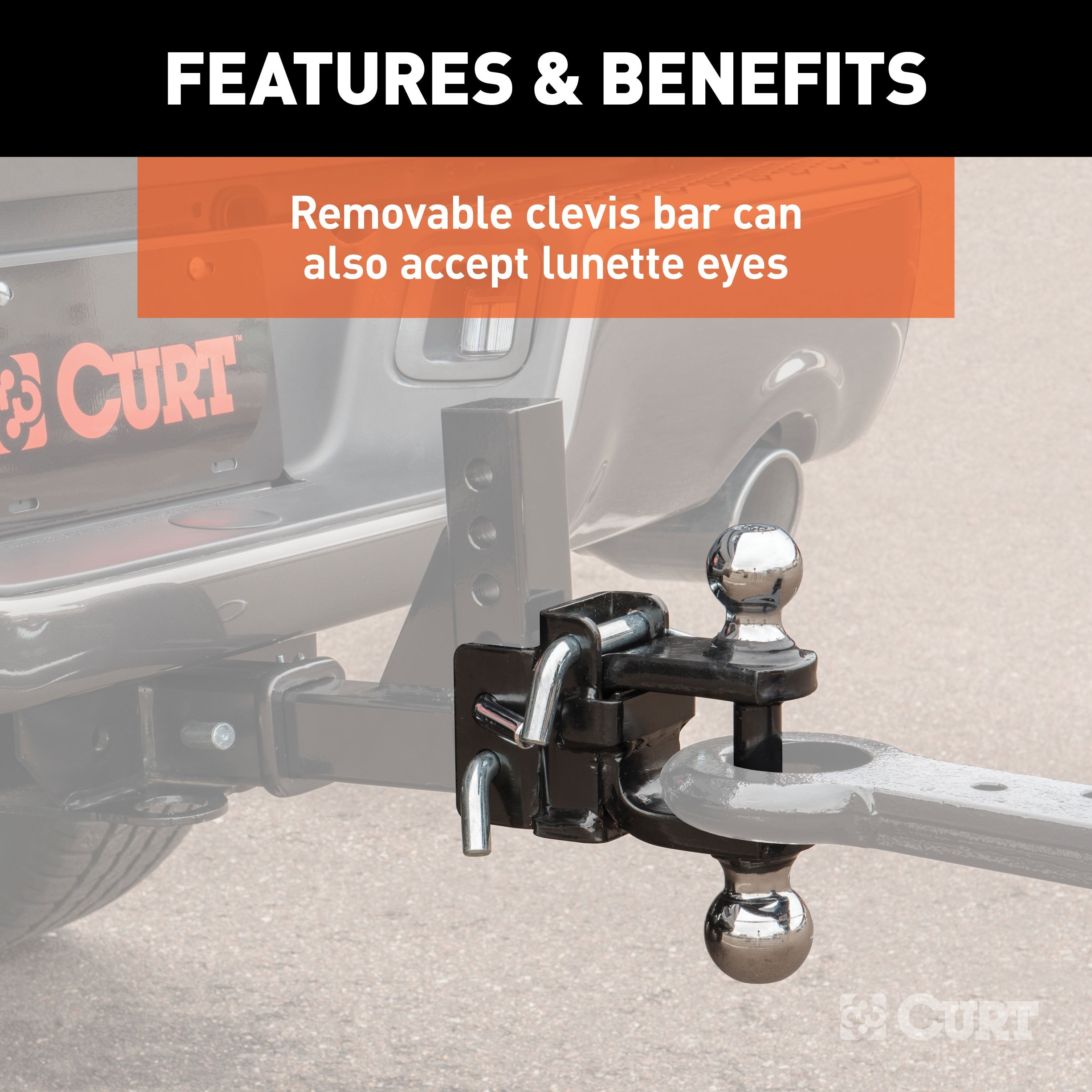 CURT Replacement Head for Adjustable Trailer Hitch Ball Mount #45049 Model 45008