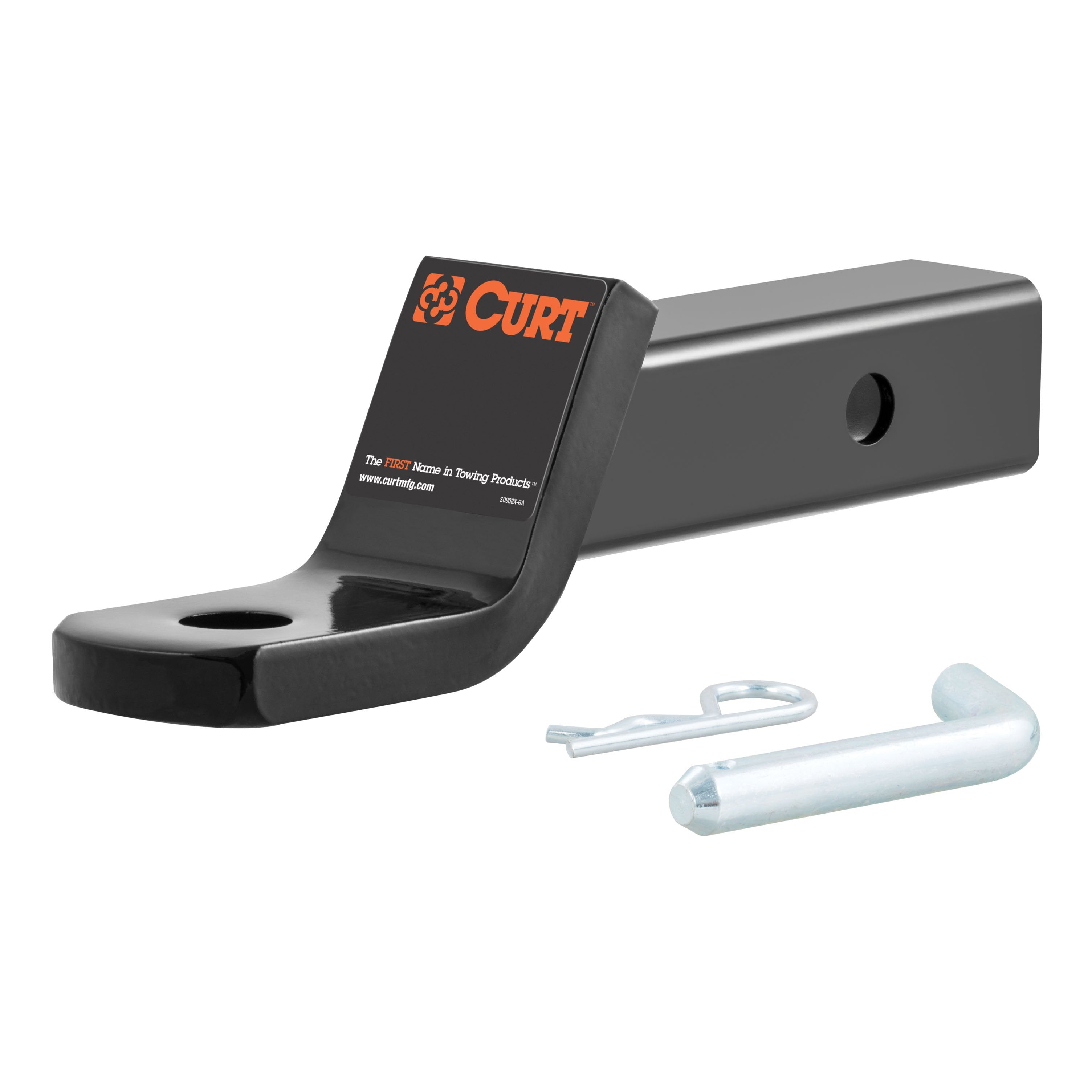 CURT Class 3 Trailer Hitch Ball Mount and Pin, Fits 2-Inch Receiver, 7,500 lbs, 1-Inch Hole, 2-In Drop, 3/4-Inch Rise Model 45032