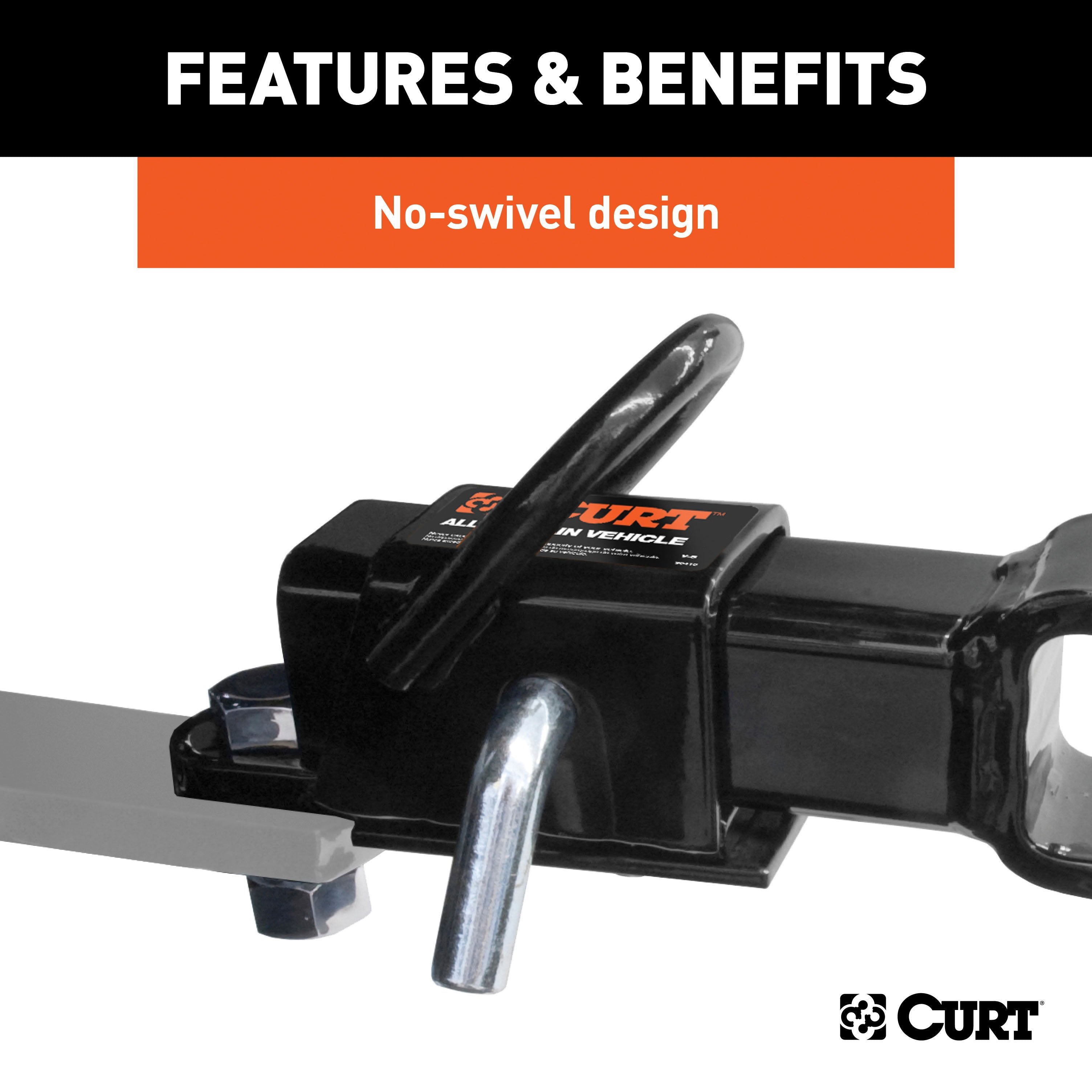 CURT 3-in-1 UTV, ATV Trailer Hitch Mount with 2-Inch Receiver Adapter, 2-Inch Ball, Clevis Pin, 5/8-Inch Hole Model 45038