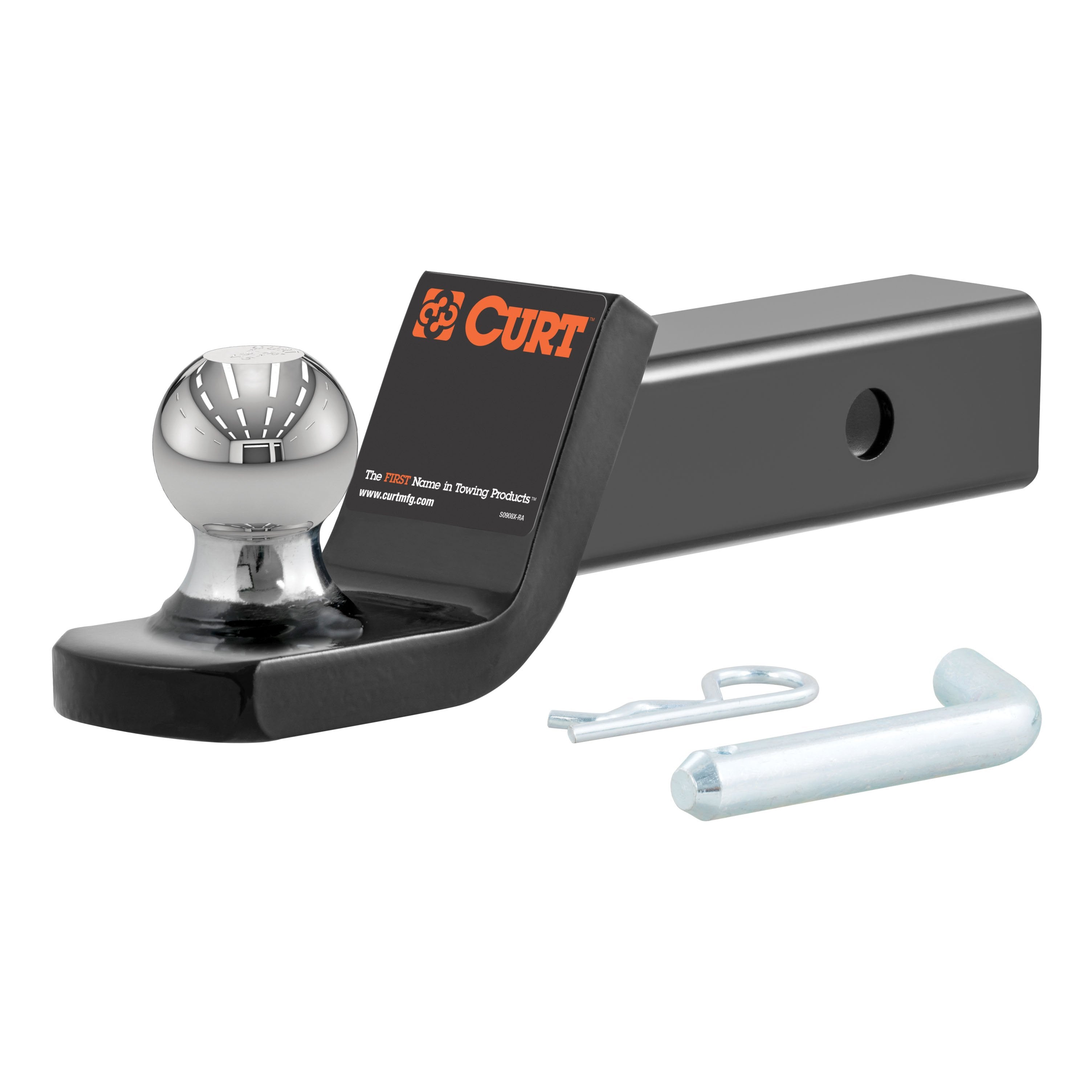 CURT Fusion Trailer Hitch Mount with 1-7/8-Inch Ball & Pin, Fits 2-Inch Receiver, 5,000 lbs, 2-In Drop Model 45131