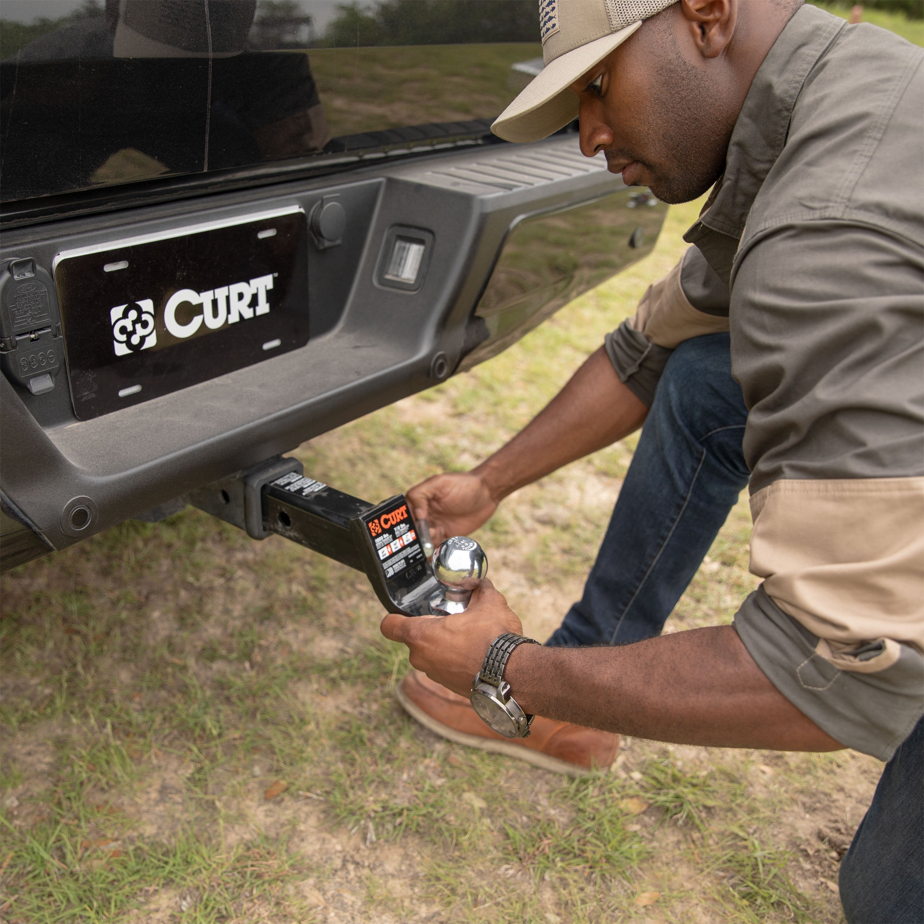 CURT Class 4 Trailer Hitch Ball Mount, Fits 2-Inch Receiver, 10,000 lbs, 1-1/4-Inch Hole, 2-In Drop, 1-Inch Rise Model 45310