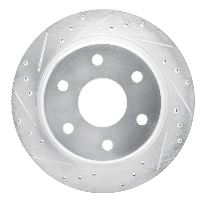 R1 99-07 Chevrolet AVALANCHE 1500 Rear Left Drilled & Slotted Silver Brake Rotor