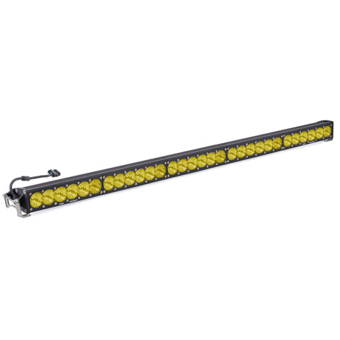 Baja Designs OnX6 Amber 50" Wide Driving LED Light Bar featuring multiple amber LEDs for enhanced visibility.