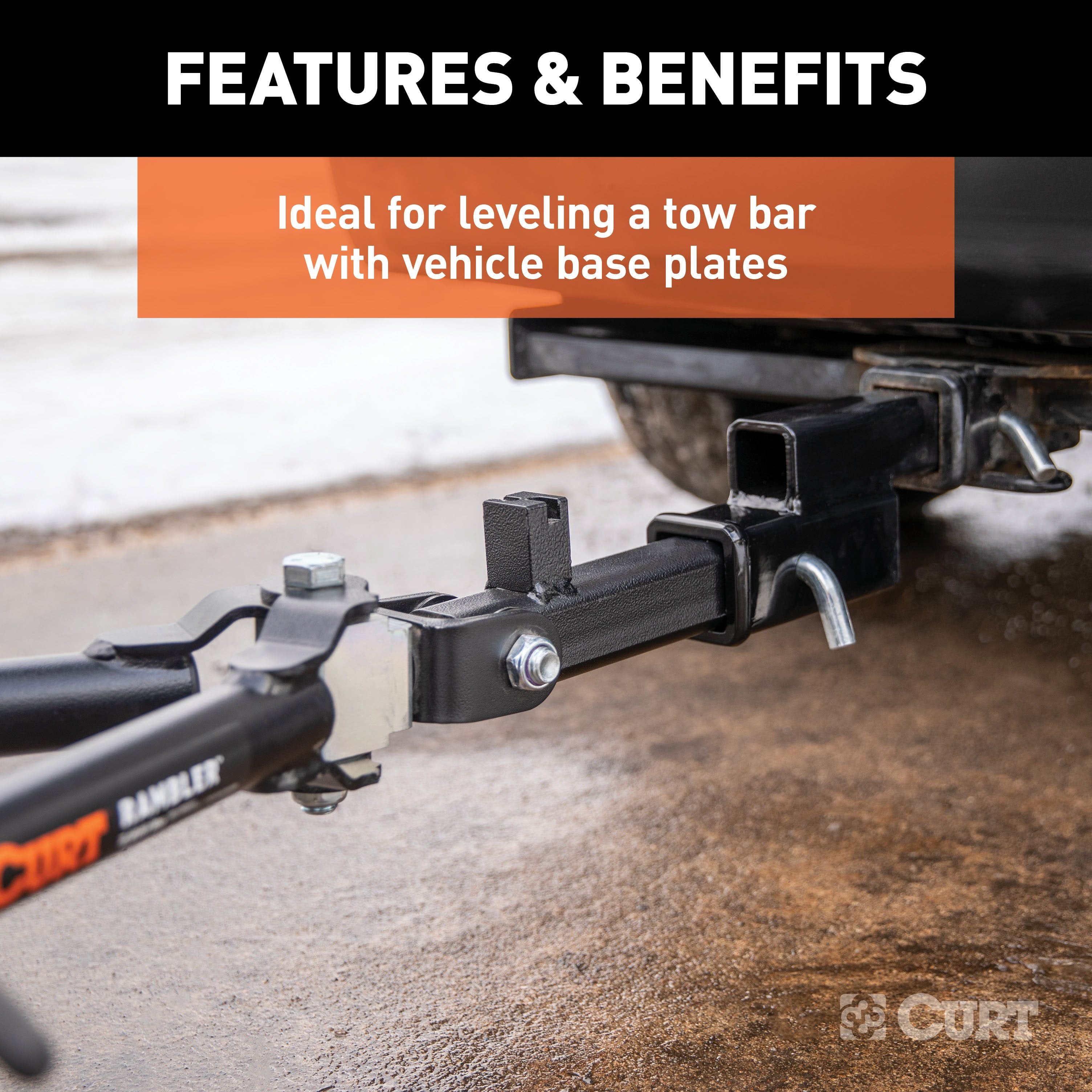 CURT Trailer Hitch Adapter, 2-Inch Receiver, 2-In Drop or Rise, 7,500 lbs Model 45797