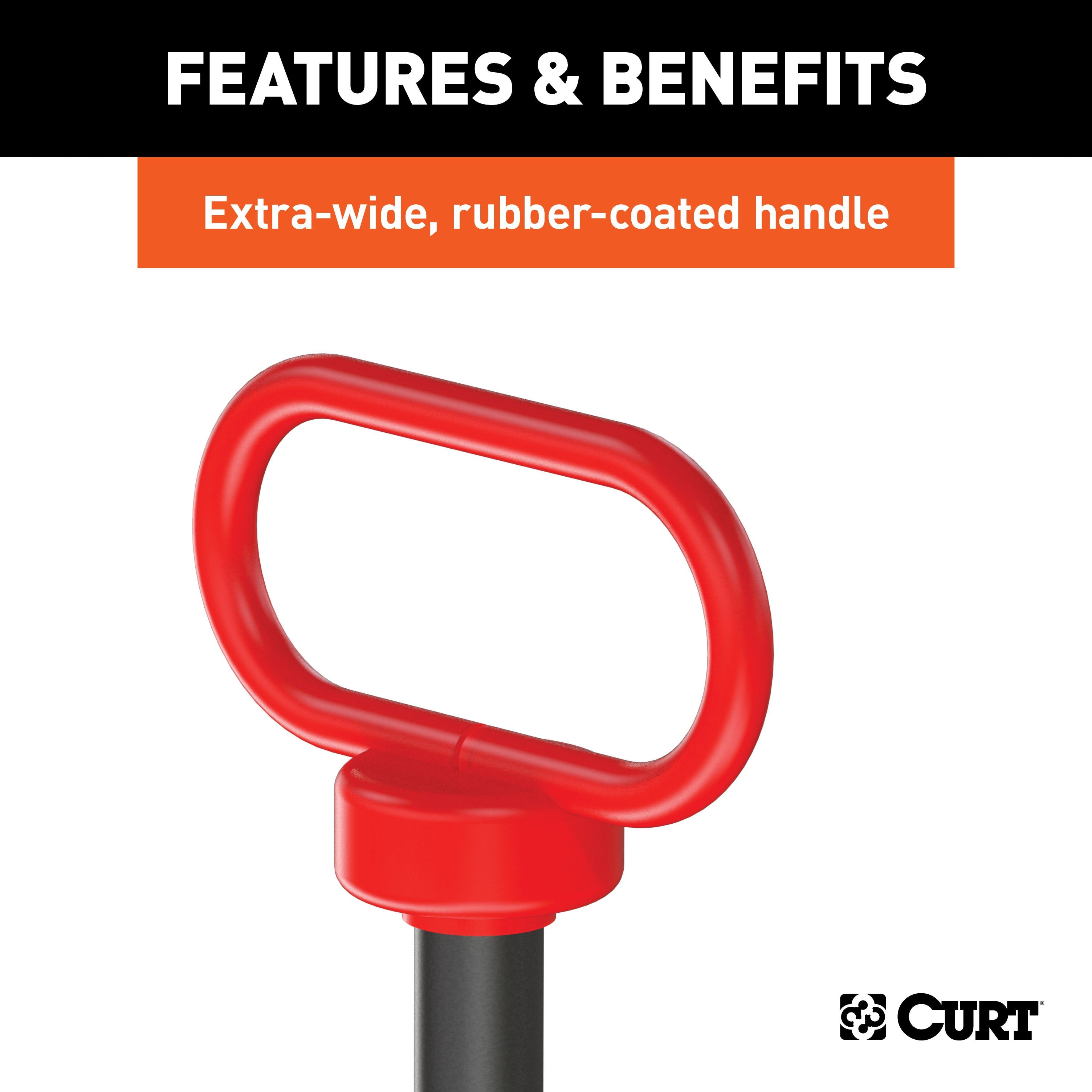 CURT 5/8 x 4-Inch Clevis Pin Hitch with Rubber-Coated Handle and Clip Model 45804