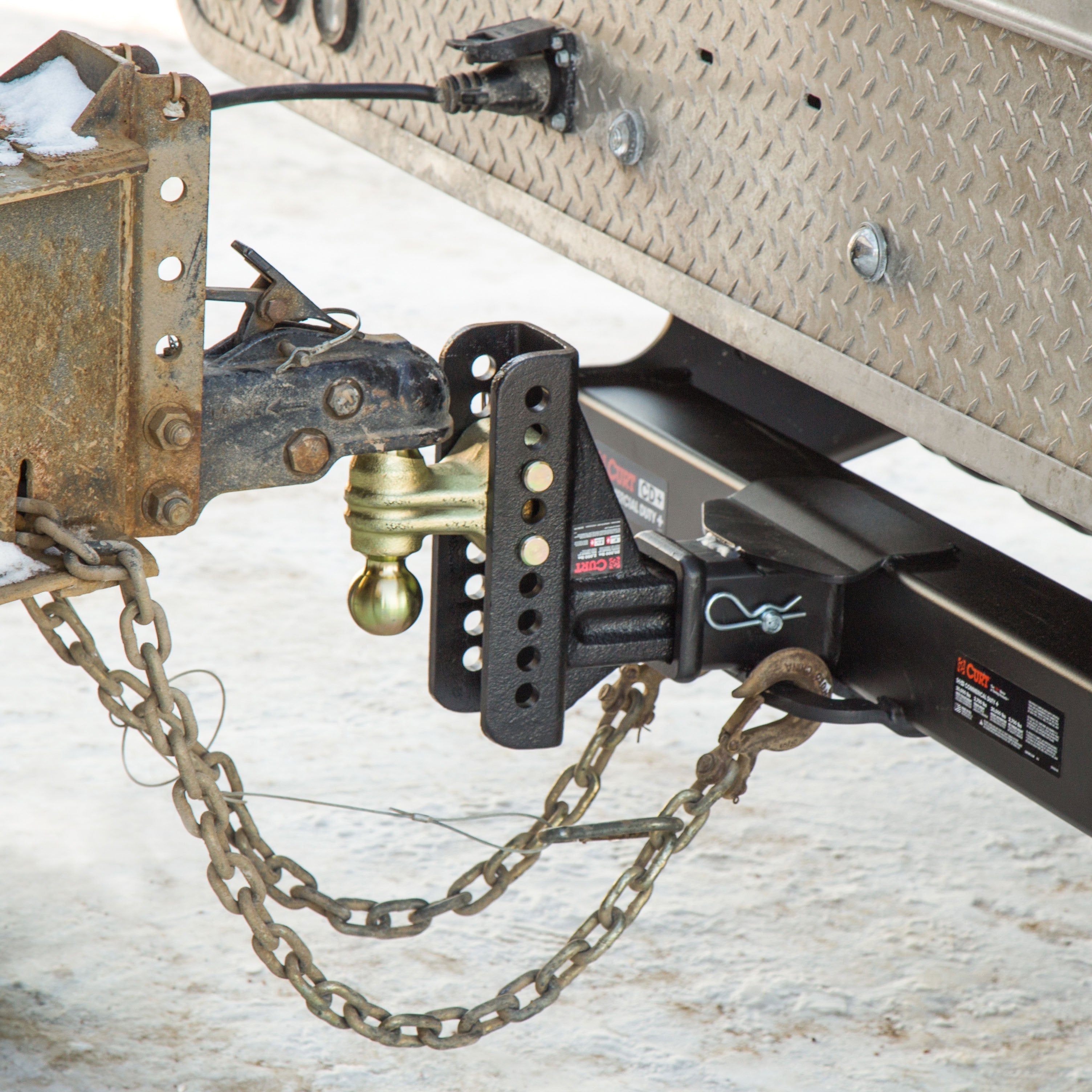 CURT Adjustable Trailer Hitch Ball Mount, 2-1/2-Inch Receiver, 6-Inch Drop, 2 and 2-5/16-Inch Balls, 20,000 lbs Model 45902