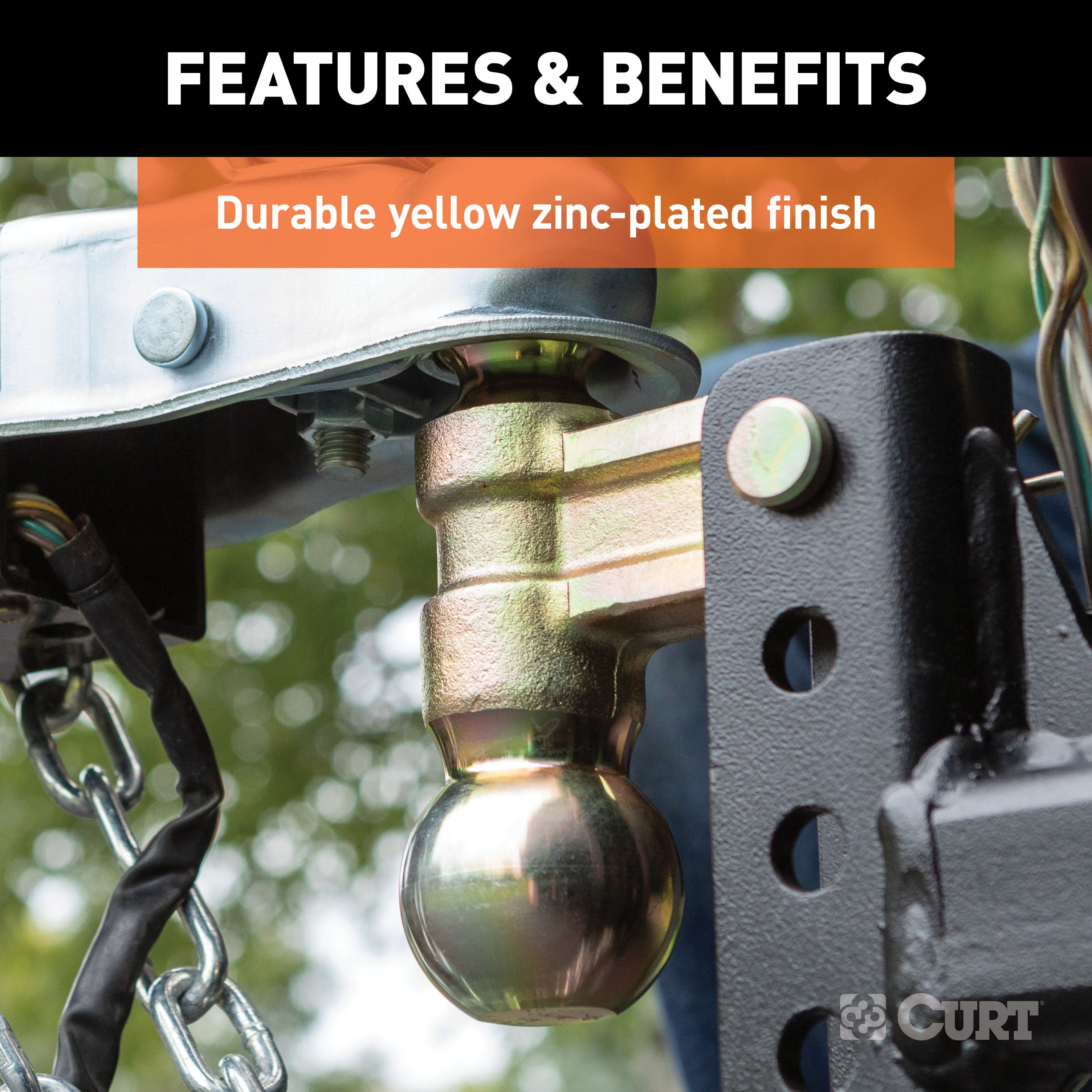 CURT Slim Adjustable Trailer Hitch Ball Mount, Fits 2-Inch Receiver, 3-3/4-In Drop, 2 or 2-5/16-Inch Balls, 10,000 Pounds Model 45903