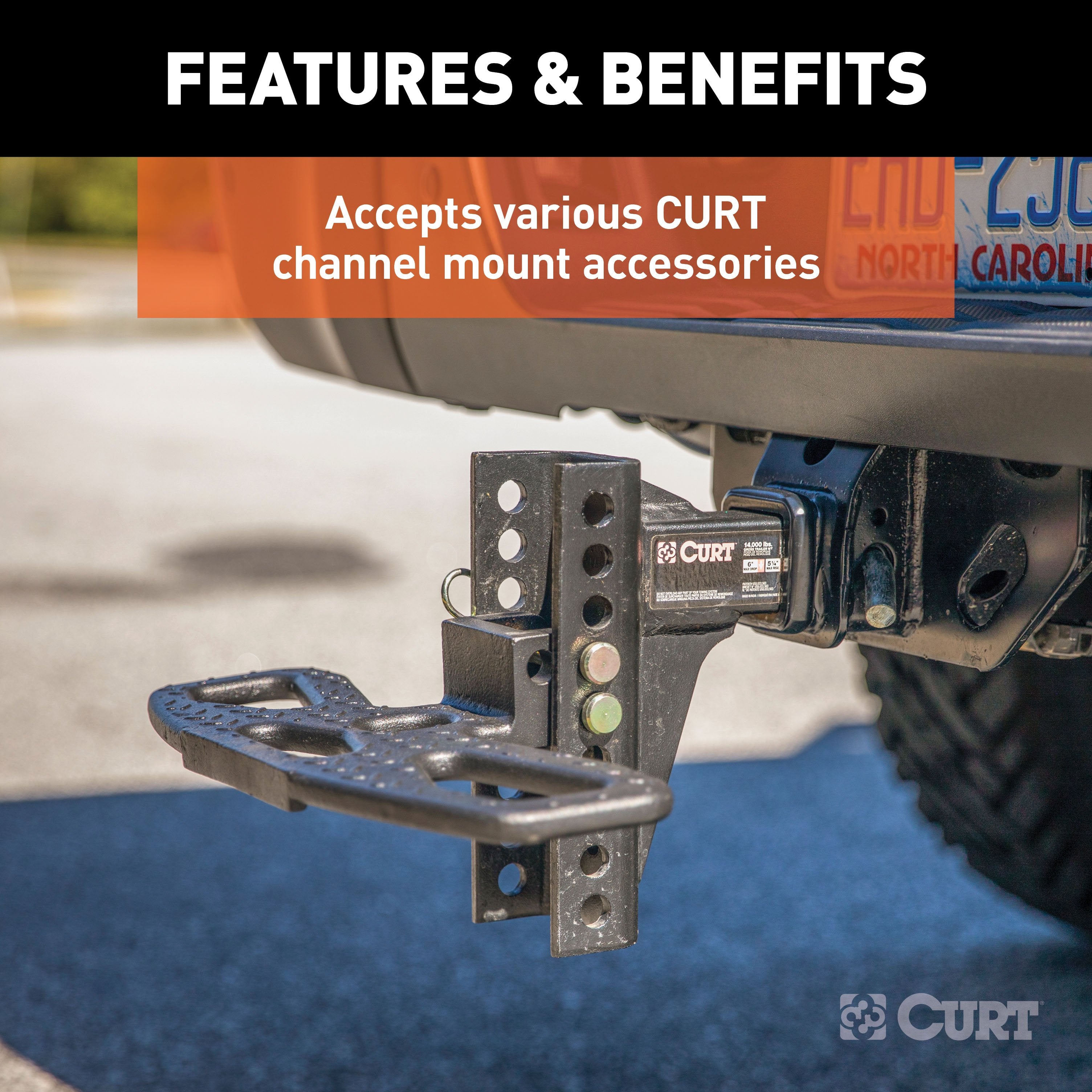 CURT Adjustable Pintle Hitch Combination, 2-Inch Receiver, 6-Inch Drop, 2-5/16-Inch Ball, 13,000 lbs Model 45907