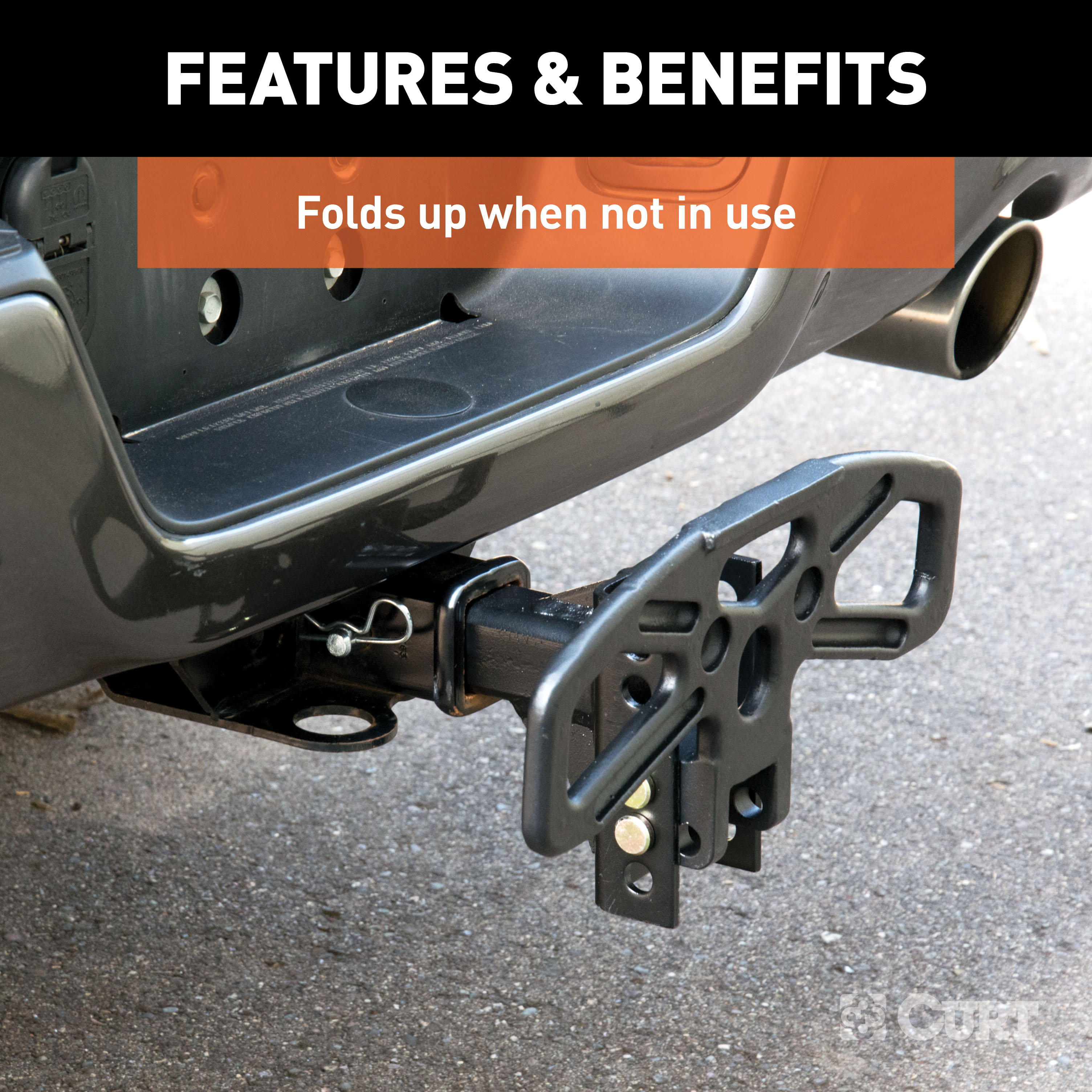 CURT Folding Hitch Step for Adjustable Channel Mount Model 45909